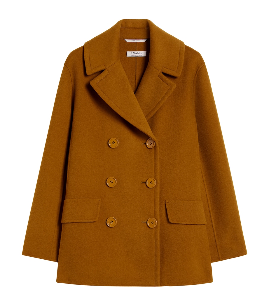 Virgin Wool Double-Breasted Coat MUSTARD Image 1