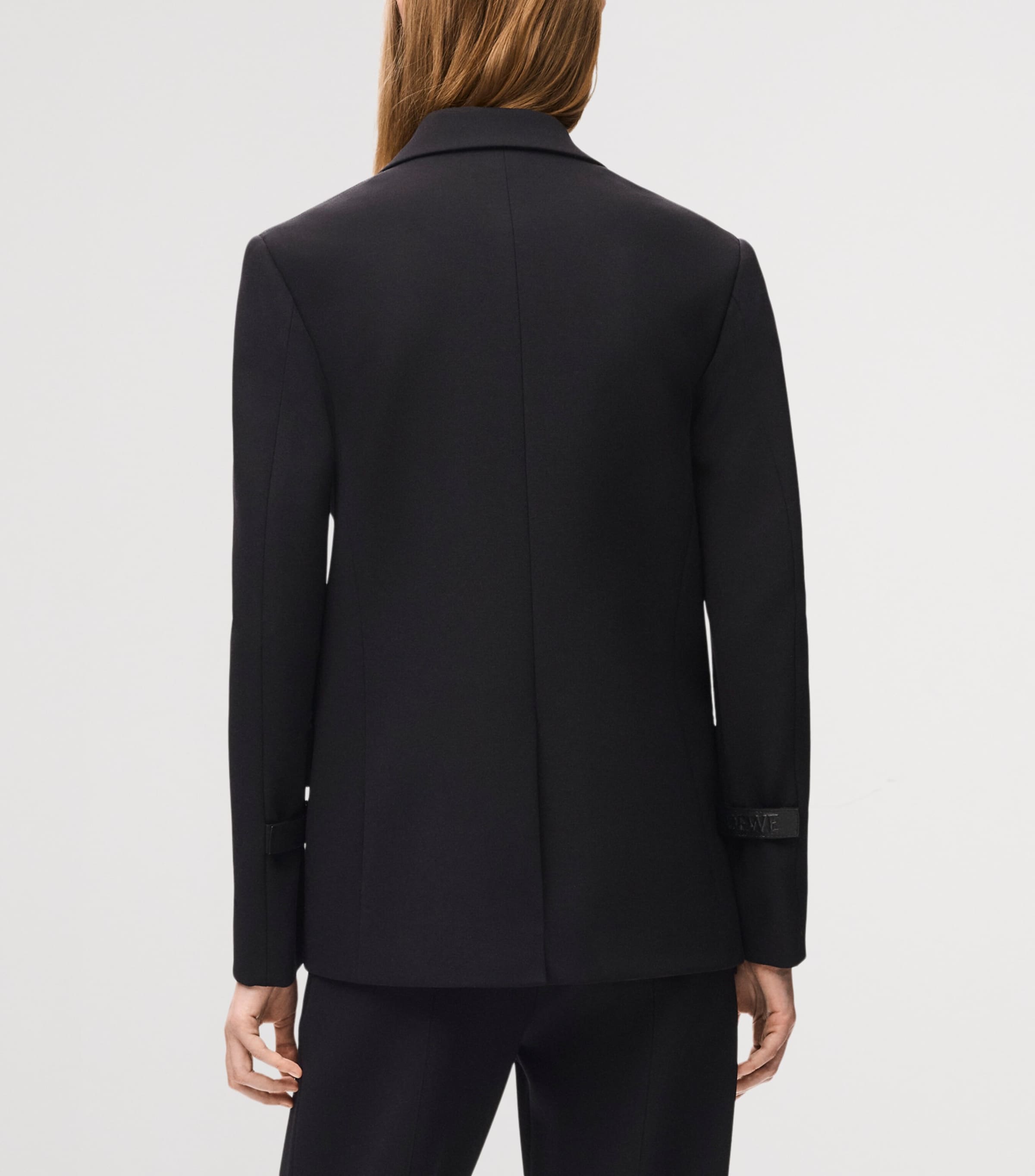 LOEWE Womens Wool-Blend Single-Breasted Blazer Black Image 4