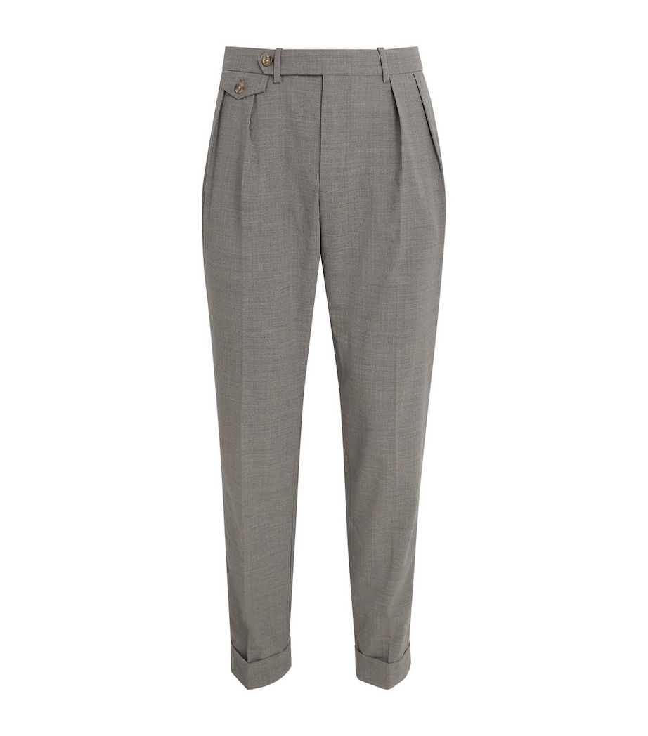 Wool-Blend Slim Trousers GREY Image 1