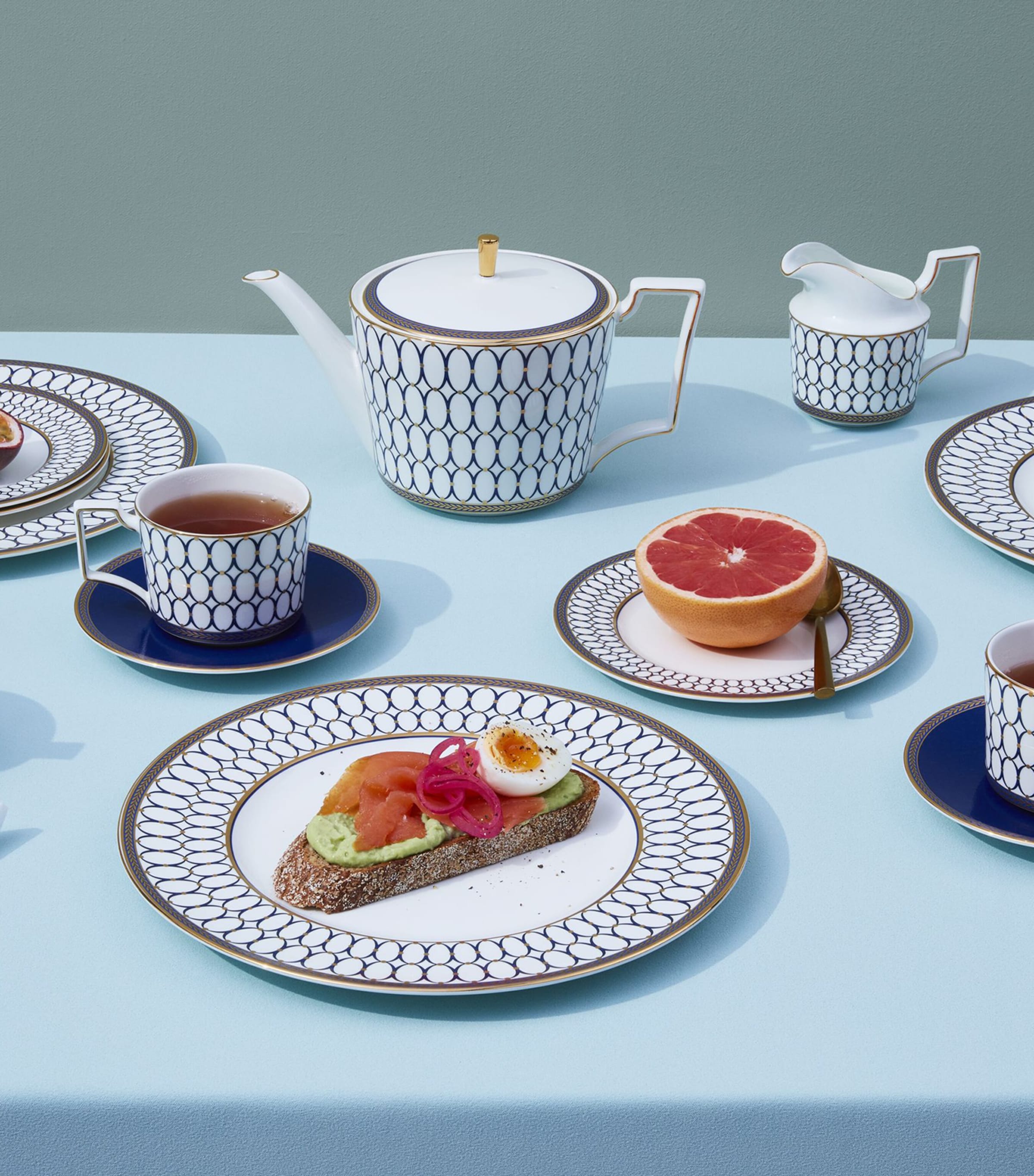 Renaissance Gold Cream Jug BLUE Image 2