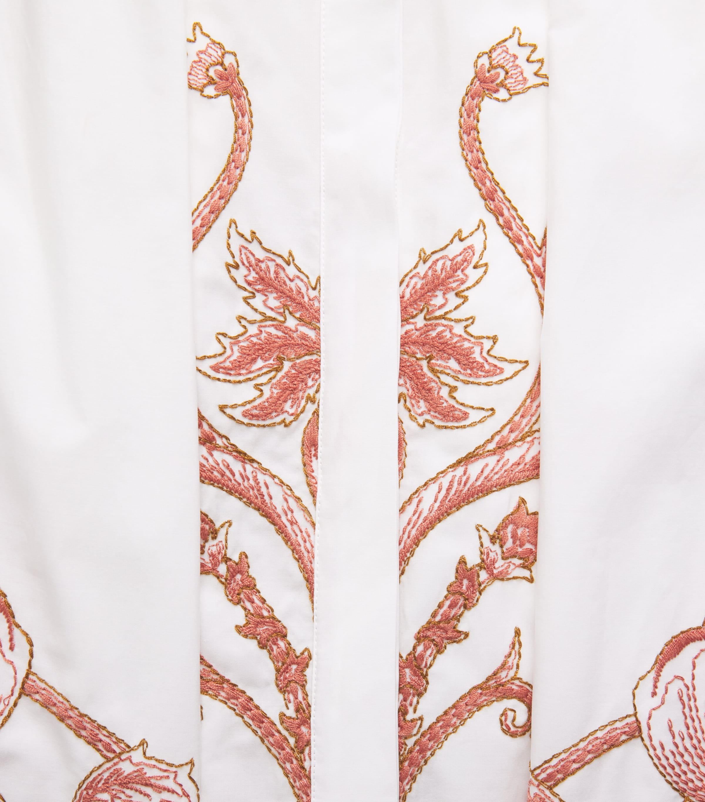 Eleventy Womens Cotton Embroidered Midi Shirt Dress Bianco, Melograno Image 6