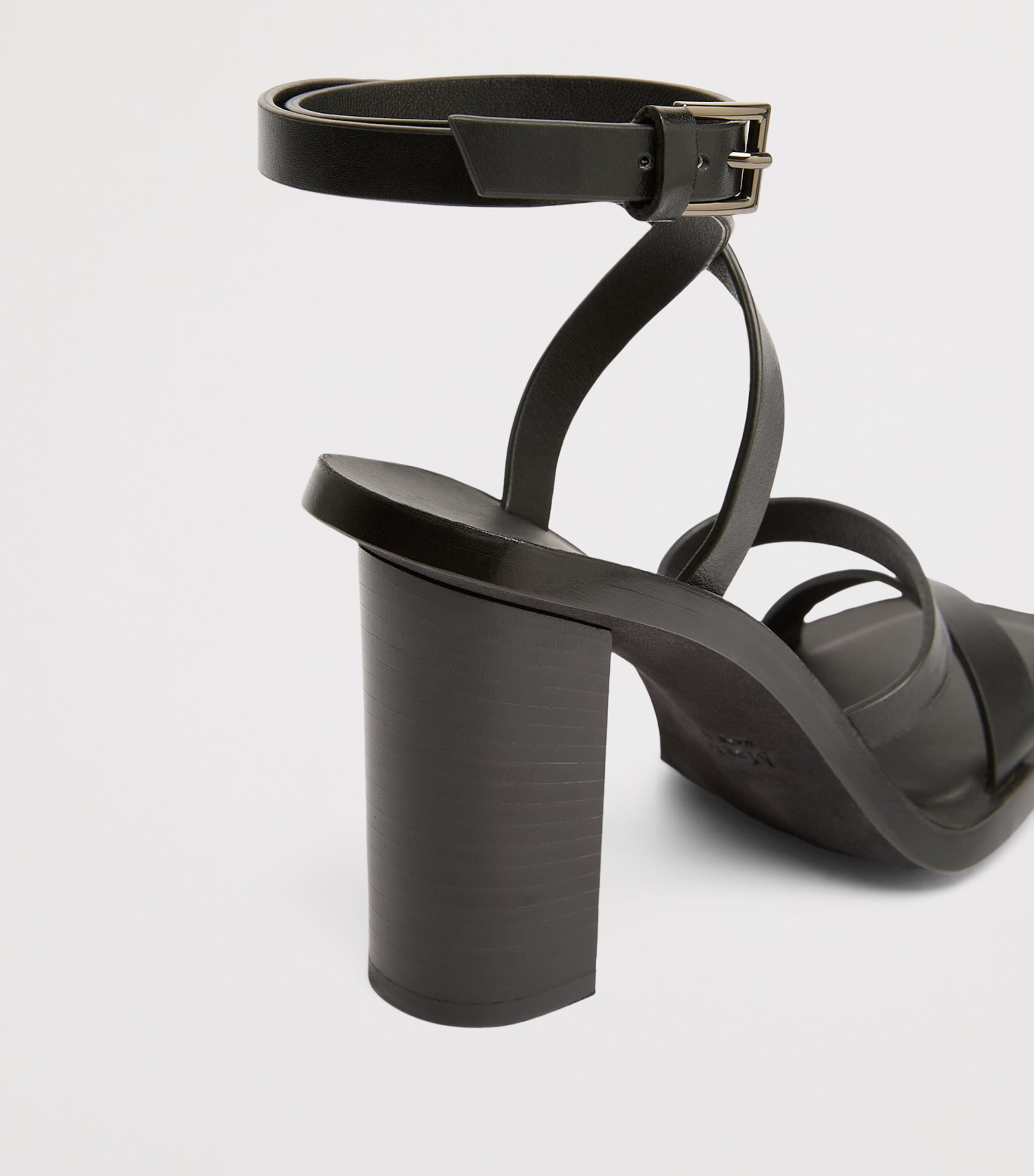 Max Mara Leather Heeled Sandals 90 Black Image 6