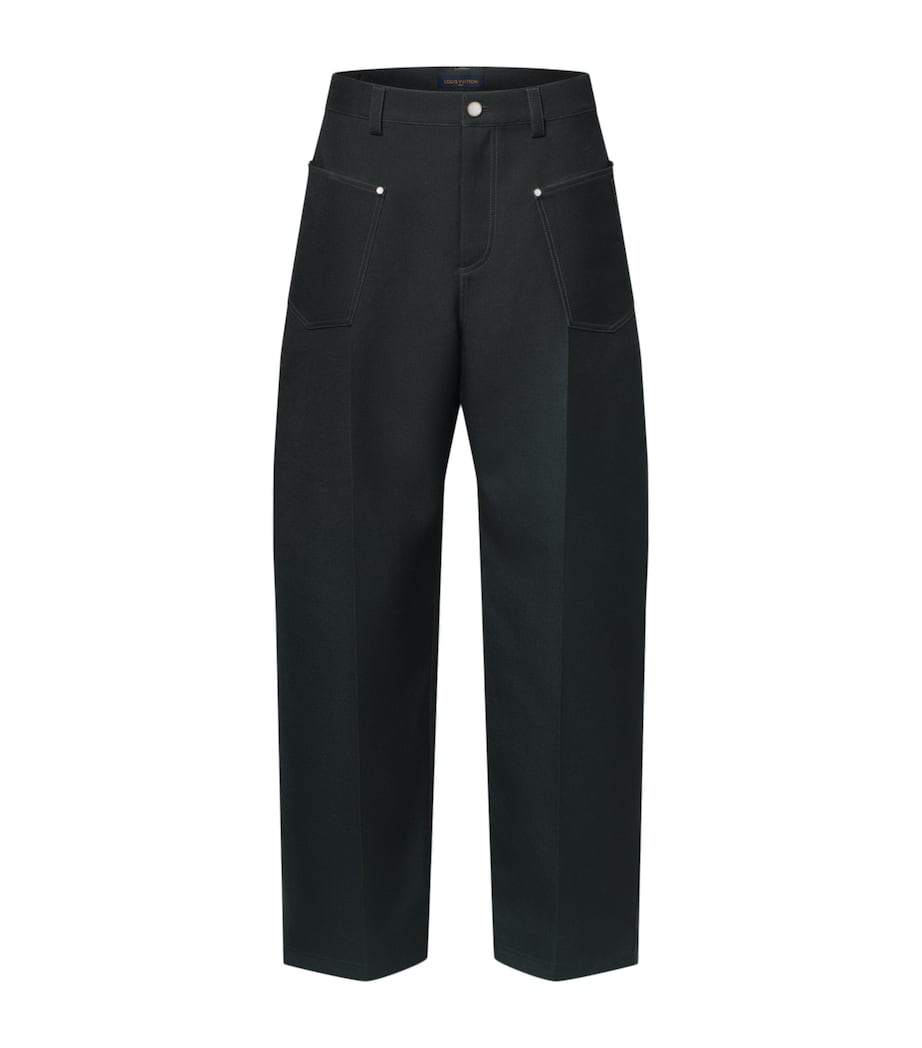 Wool-Mohair Tailored Trousers BLACK Image 1