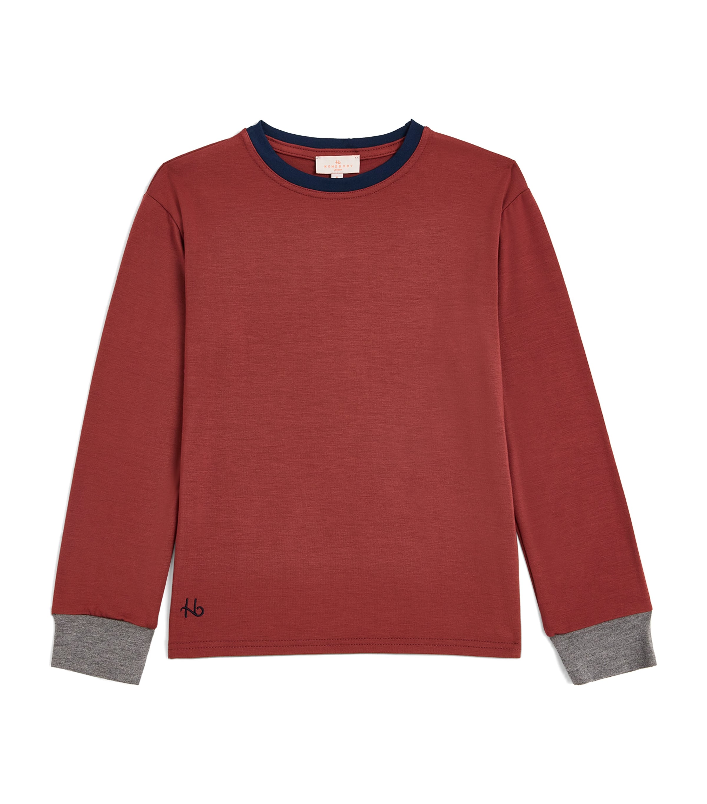 Homebody Kids Smart Sleepy Pyjama Top (4-16 Years) Clay Navy/md Grey Image 1