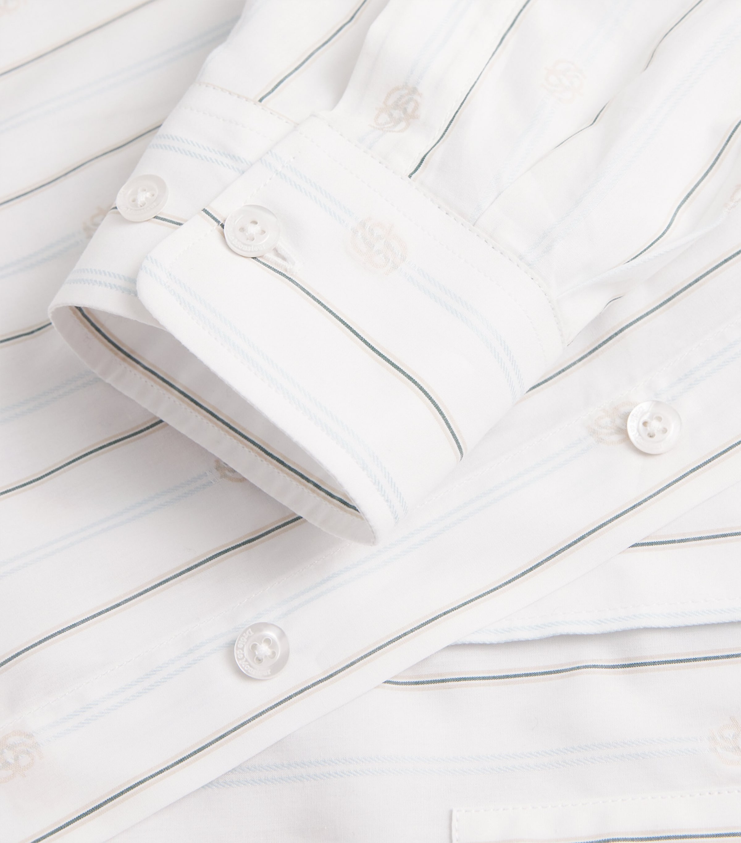 Cotton Stripe Monogram Shirt OFF WHITE Image 5