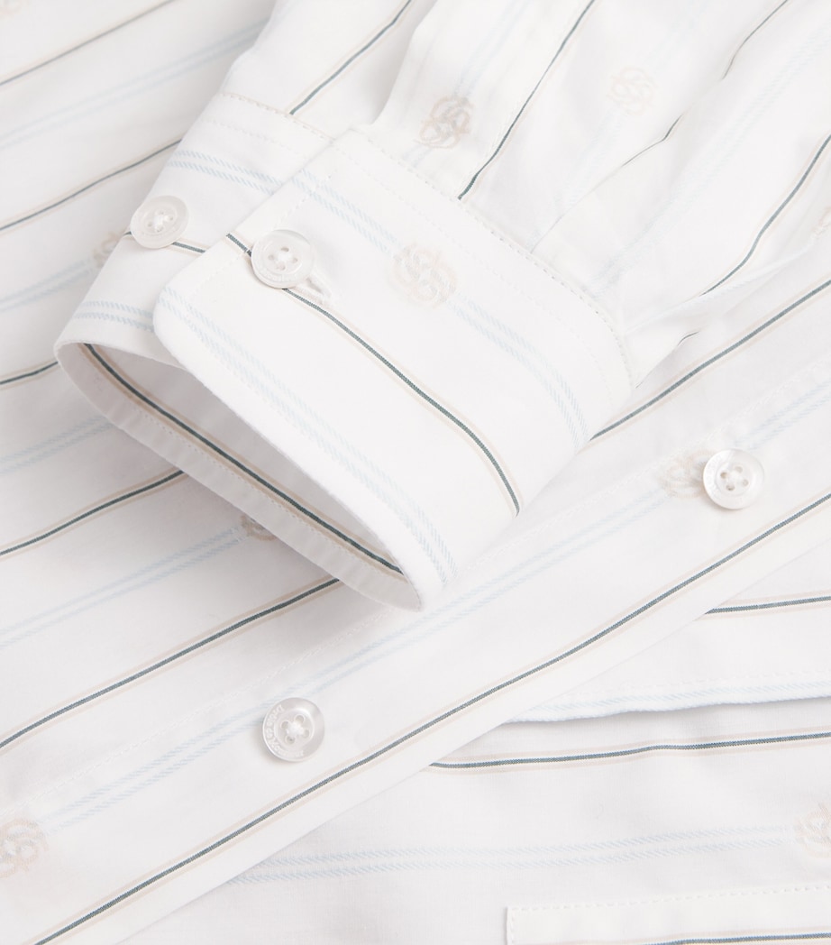 Cotton Stripe Monogram Shirt OFF WHITE Image 5