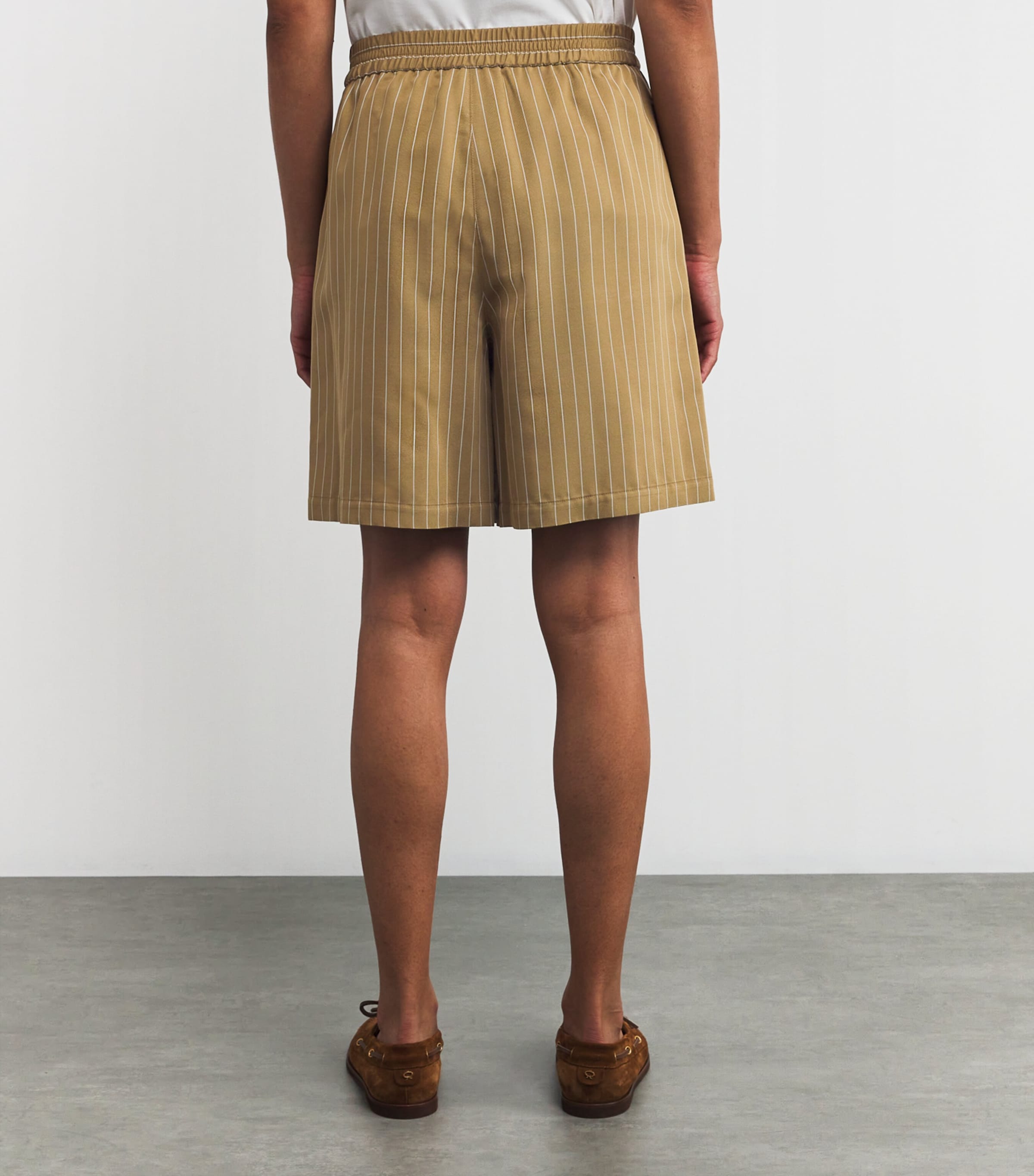 Stripe Elasticated Shorts OCHRE Image 4