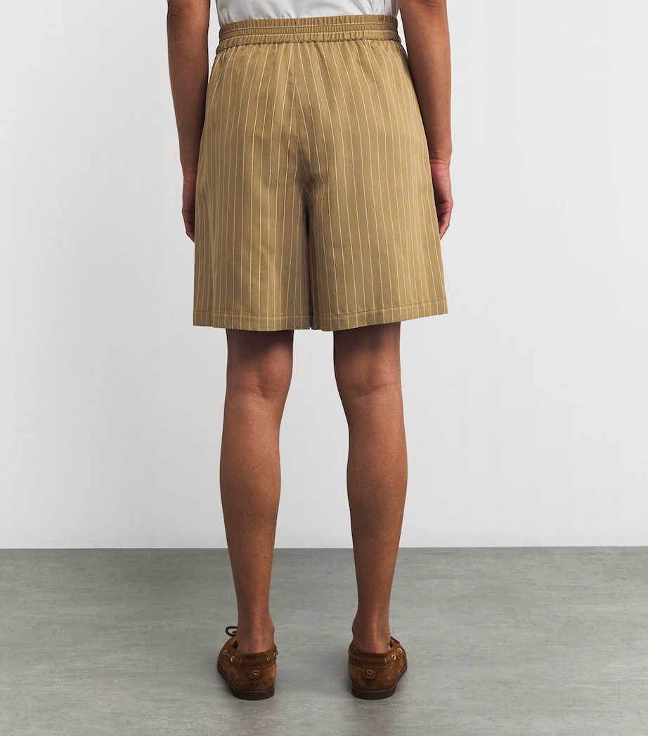 Stripe Elasticated Shorts OCHRE Image 4