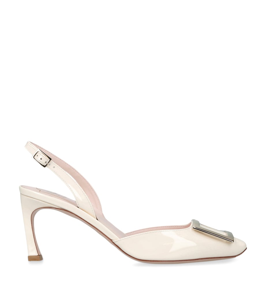 Leather Trompette Slingback Pumps 70 WHITE Image 1