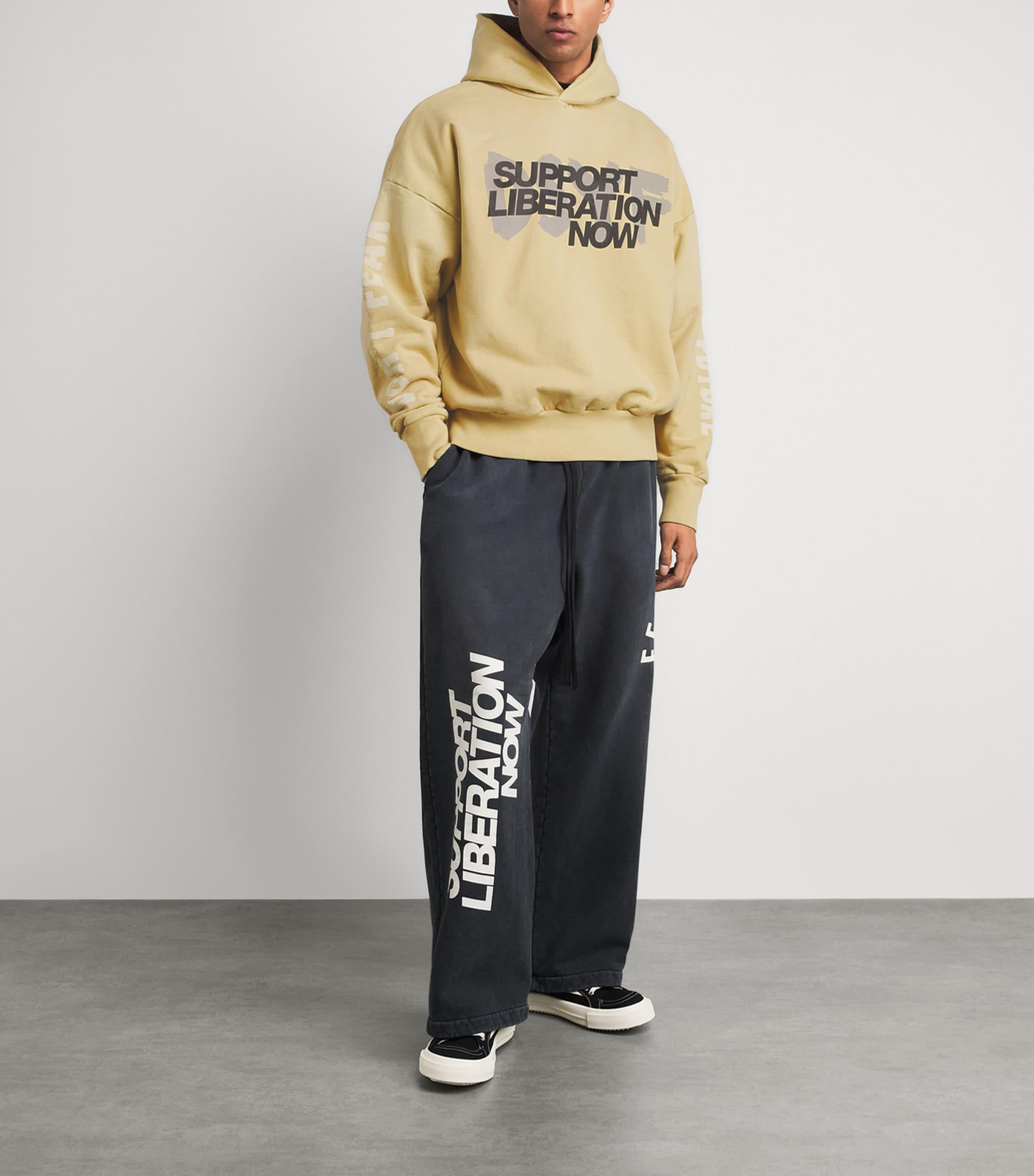 Fear Of God Mens x DSYF Support Liberation Now Hoodie Clay/ Image 2