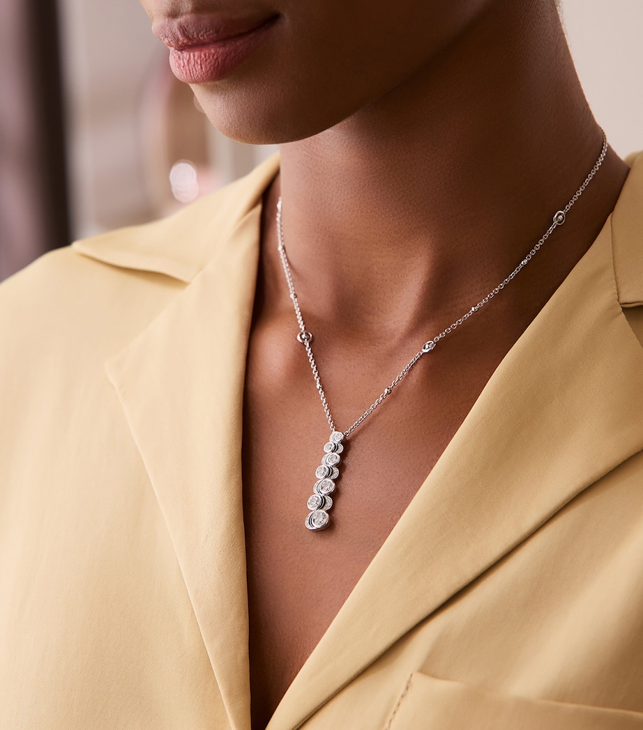 Platinum and Diamond Over the Moon Necklace PLATINUM Image 2