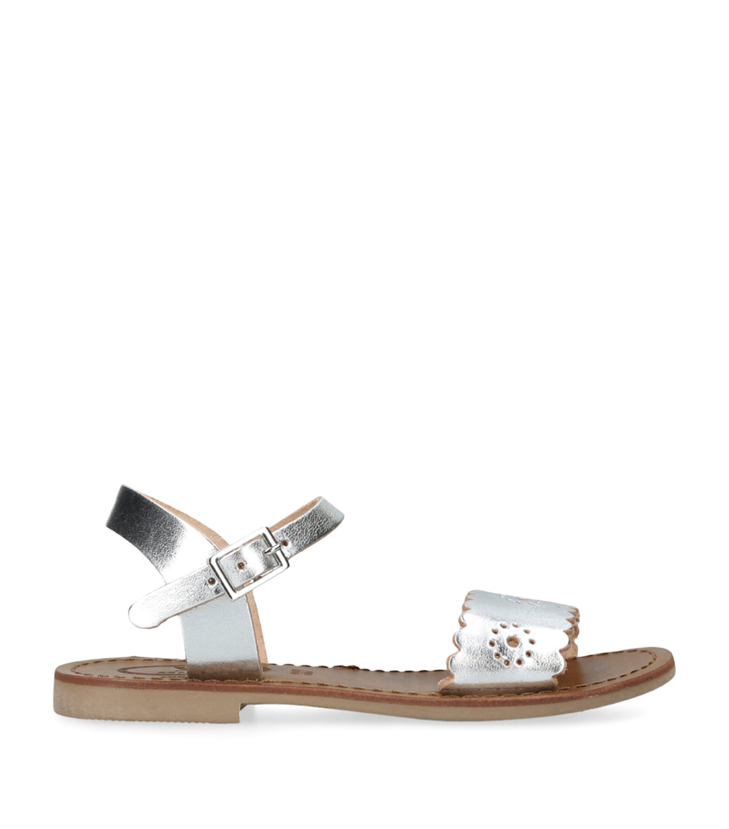papouelli Leather Anais Sandals Silver Image 1