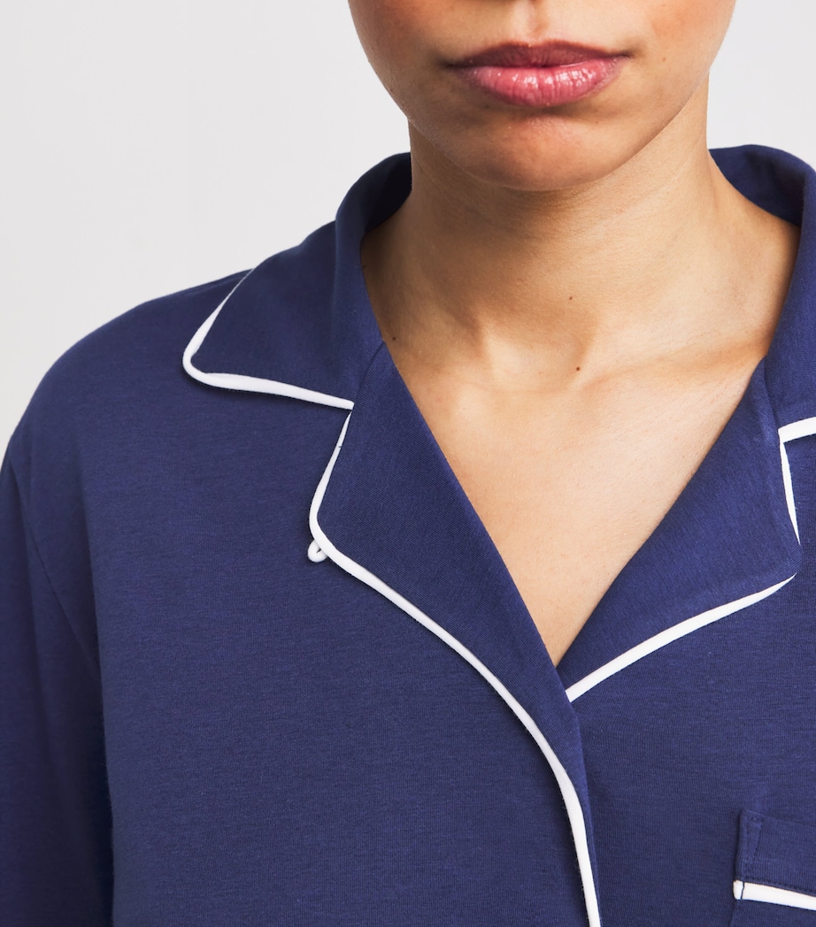 Cotton-Blend Jersey Pyjama Set NAVY Image 6