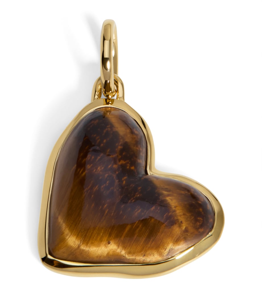 Monica Vinader Gold Vermeil and Tiger’s Eye Heart Pendant Gold Vermeil Image 1