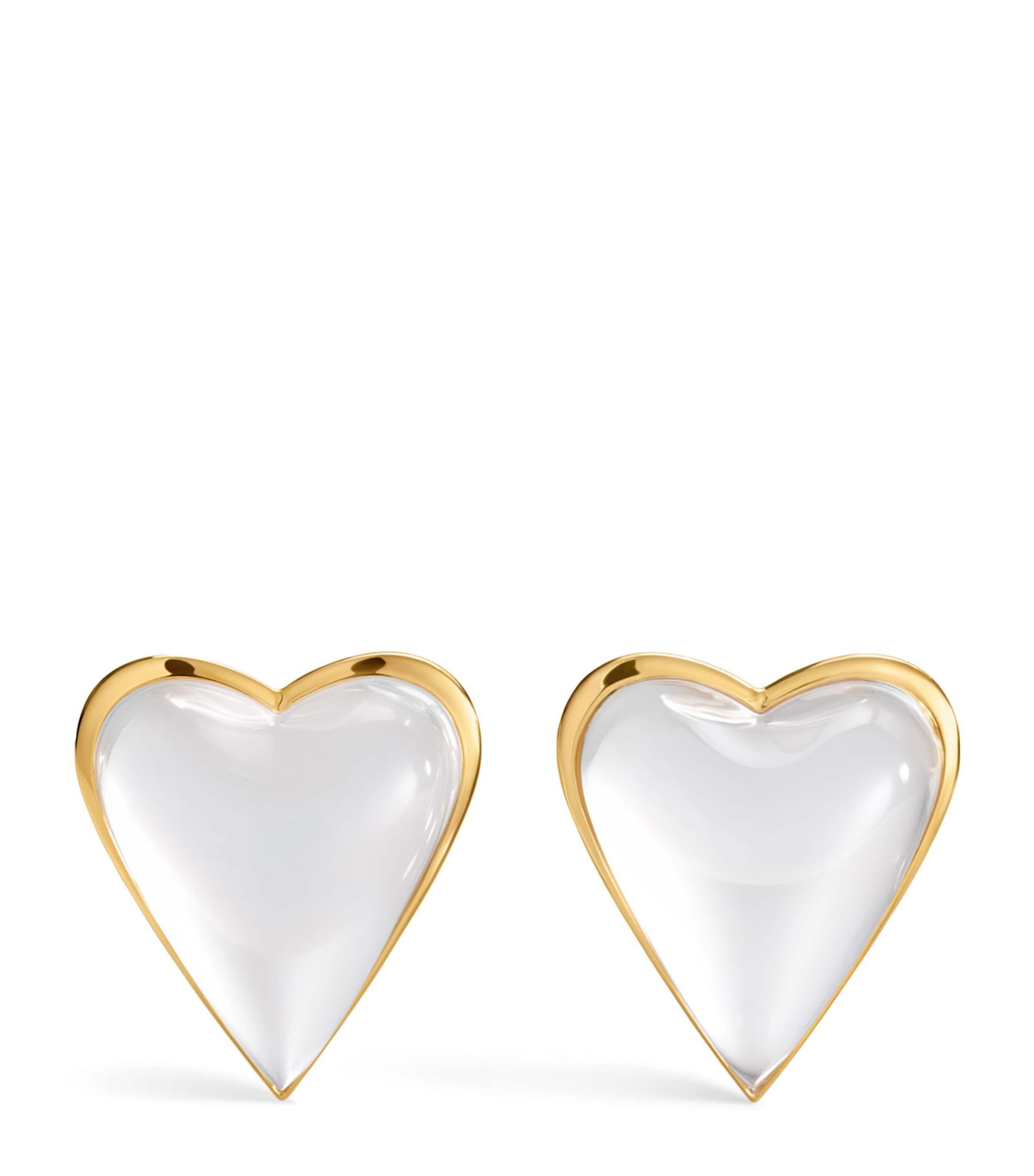 Alaïa Bombe Heart Embellished Earrings In Clear