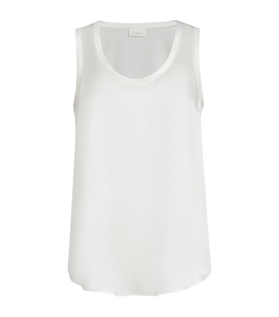 Brunello Cucinelli Womens Stretch-Silk Satin Reversible Tank Top Image 1