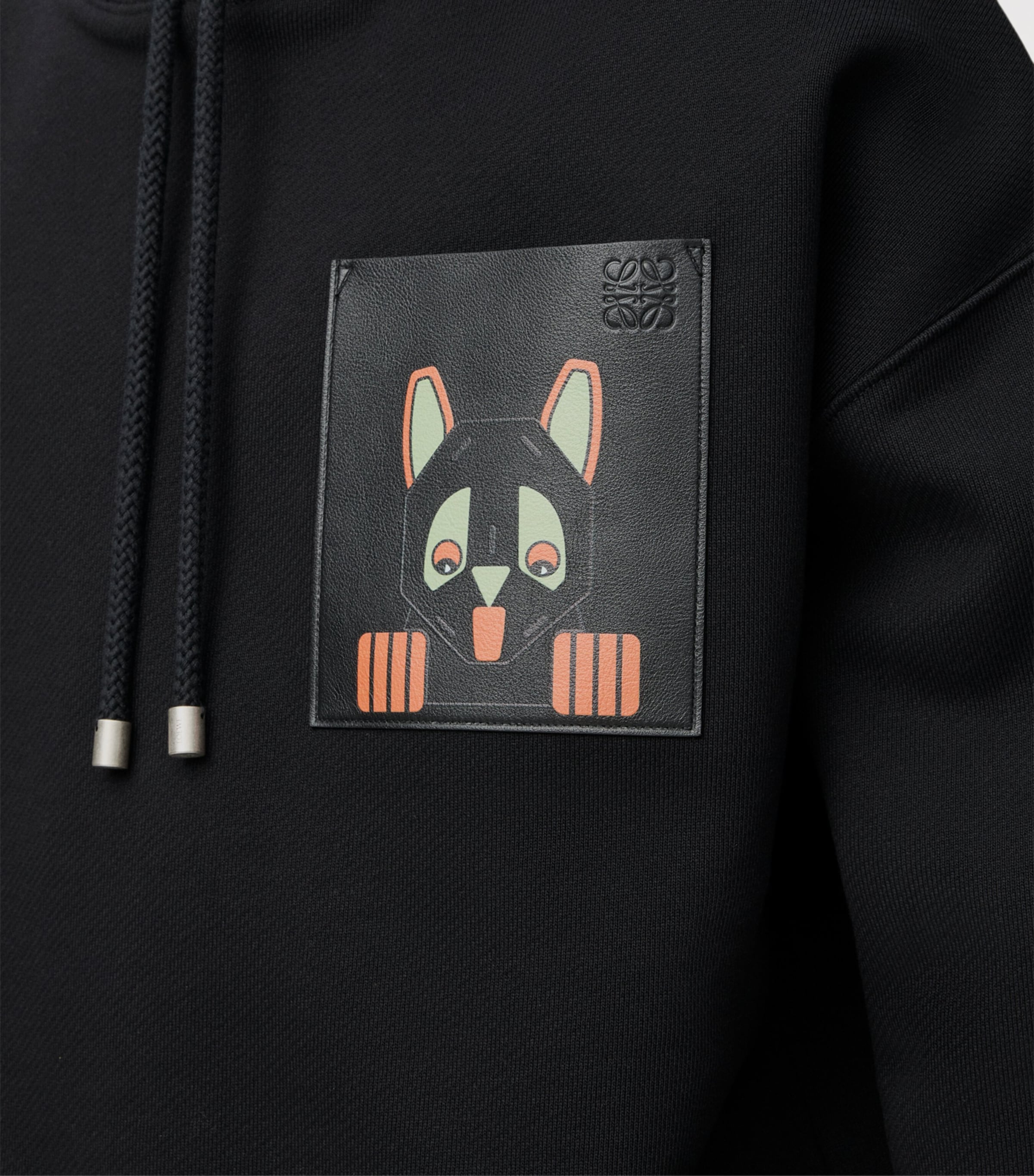 x Louis Wain Cotton-Blend Cat-Pocket Hoodie BLACK Image 5