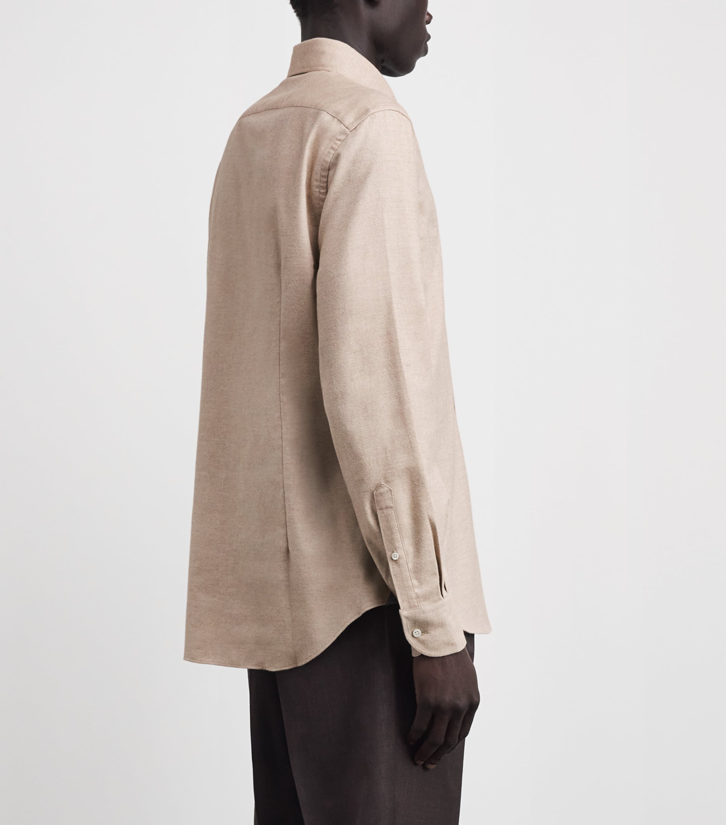 Corneliani Mens Cotton-Cashmere Shirt Natural / Beige Image 5