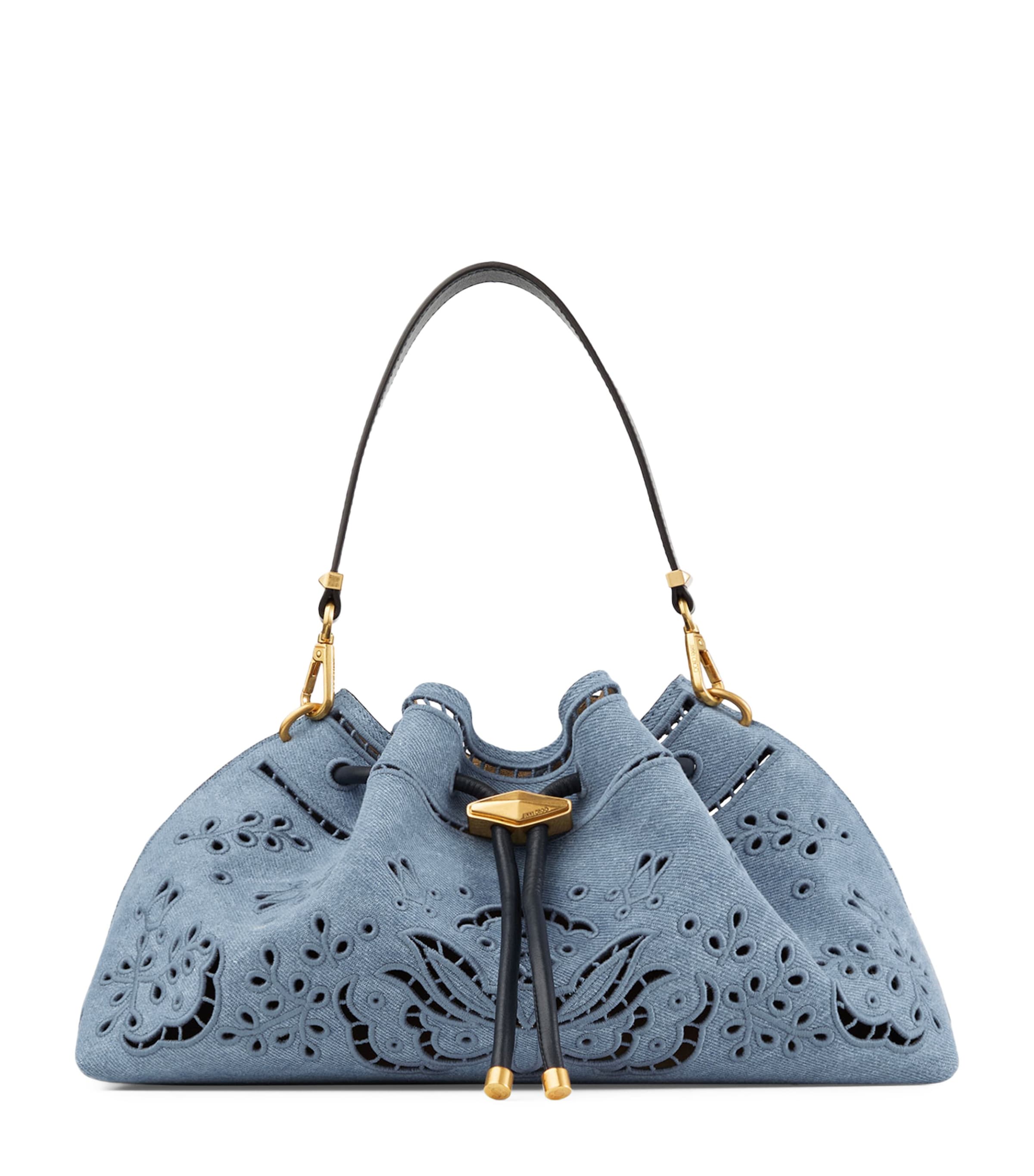 Jimmy Choo Medium Denim Cinch Bucket Bag