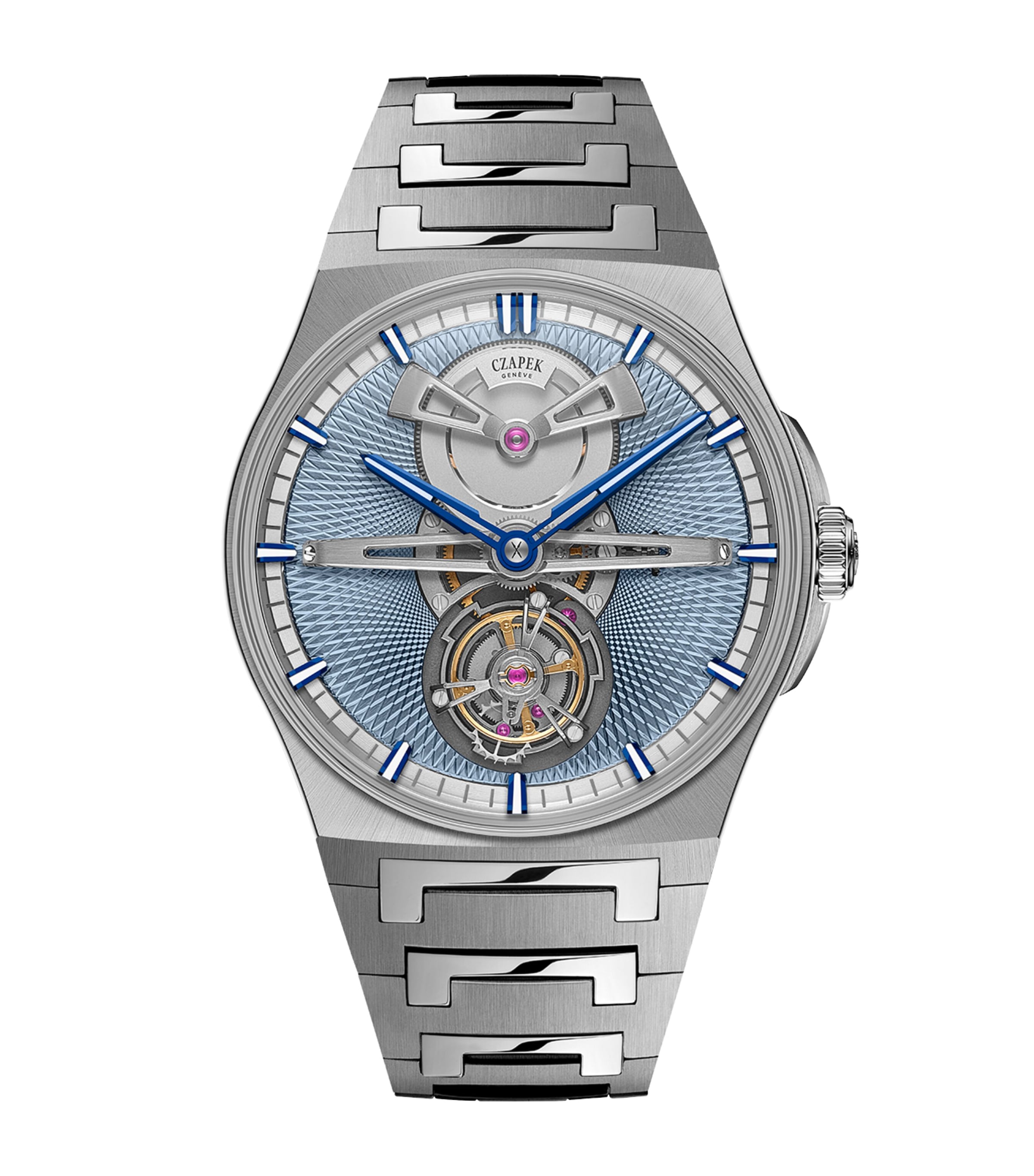 Czapek Stainless Steel Antarctique Tourbillon Watch 40mm Blue