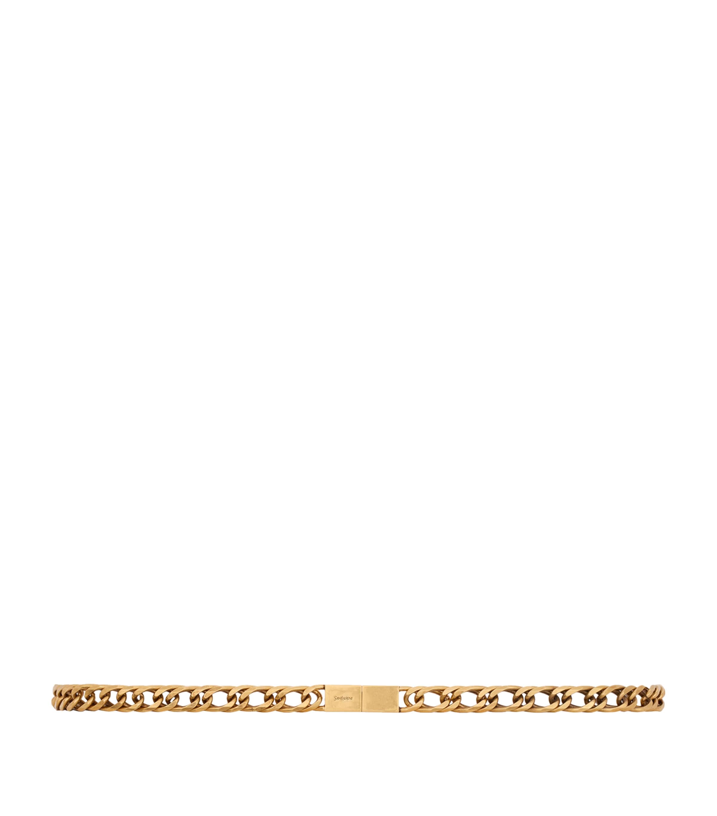 Saint Laurent Thin Chain Belt In Clear