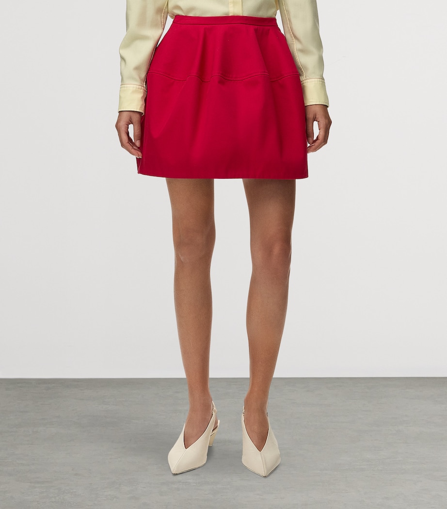 LOEWE Womens Cotton-Silk Balloon Mini Skirt Red Image 3