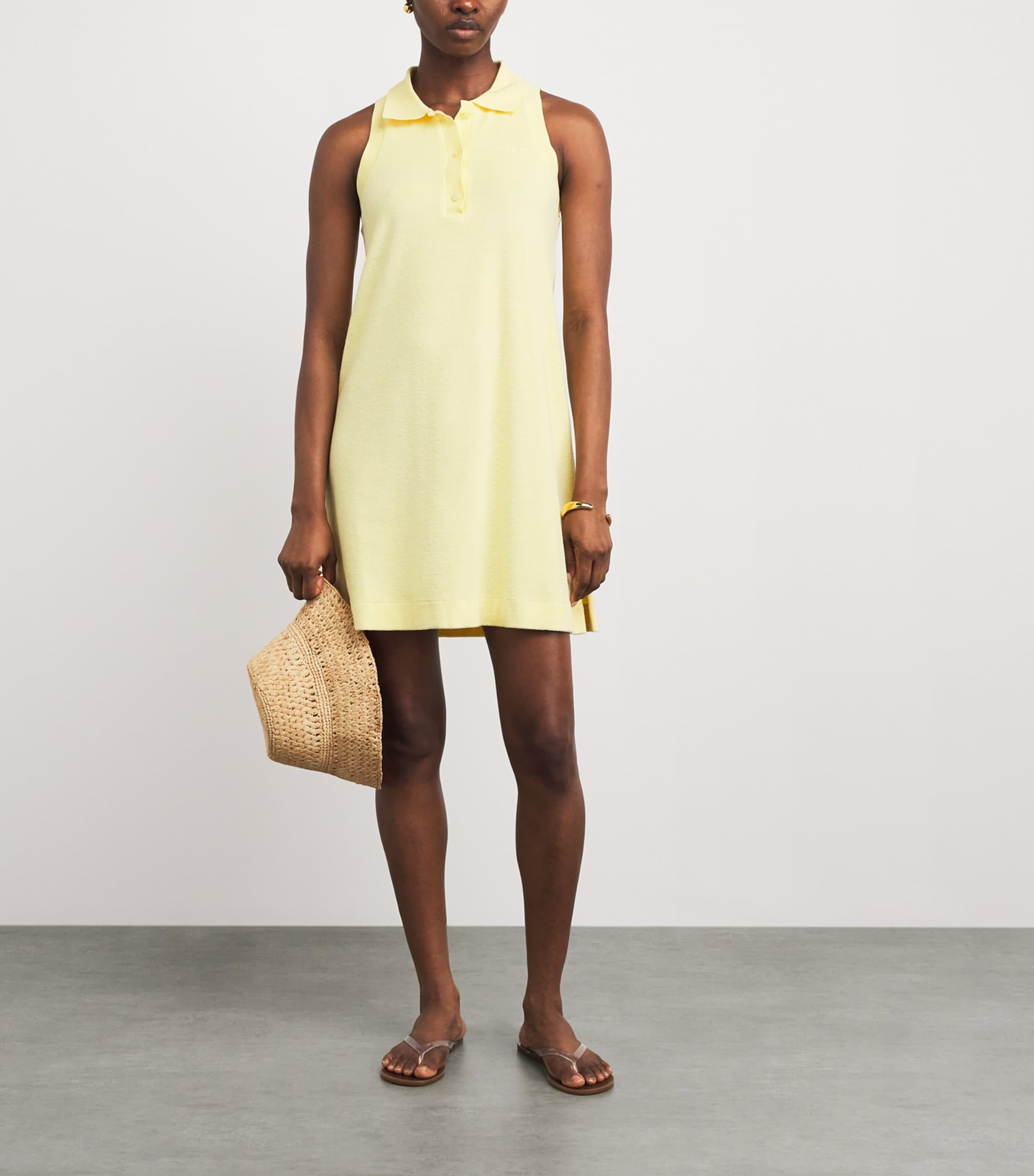 Hunza G Womens Towelling Tennis Mini Dress Butter Image 2