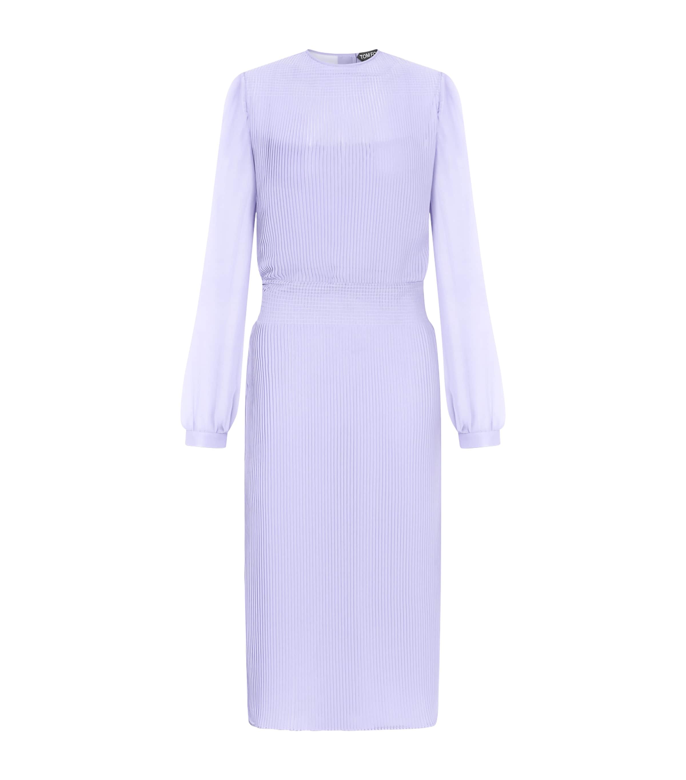 TOM FORD Womens Chiffon Plissé Midi Dress Vae Image 1