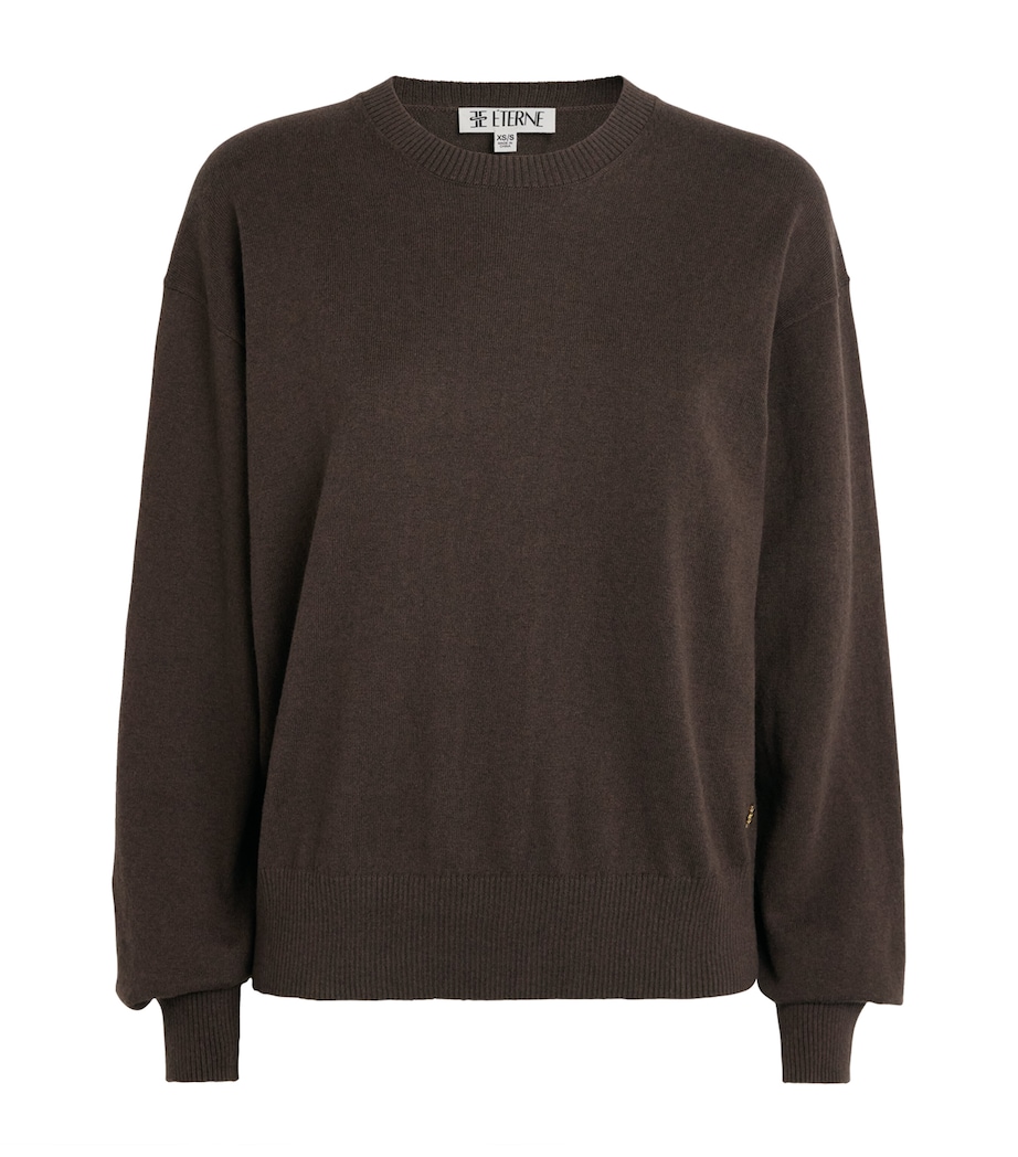 ÉTERNE Womens Cotton-Cashmere Brock Sweater Mushroom Image 1