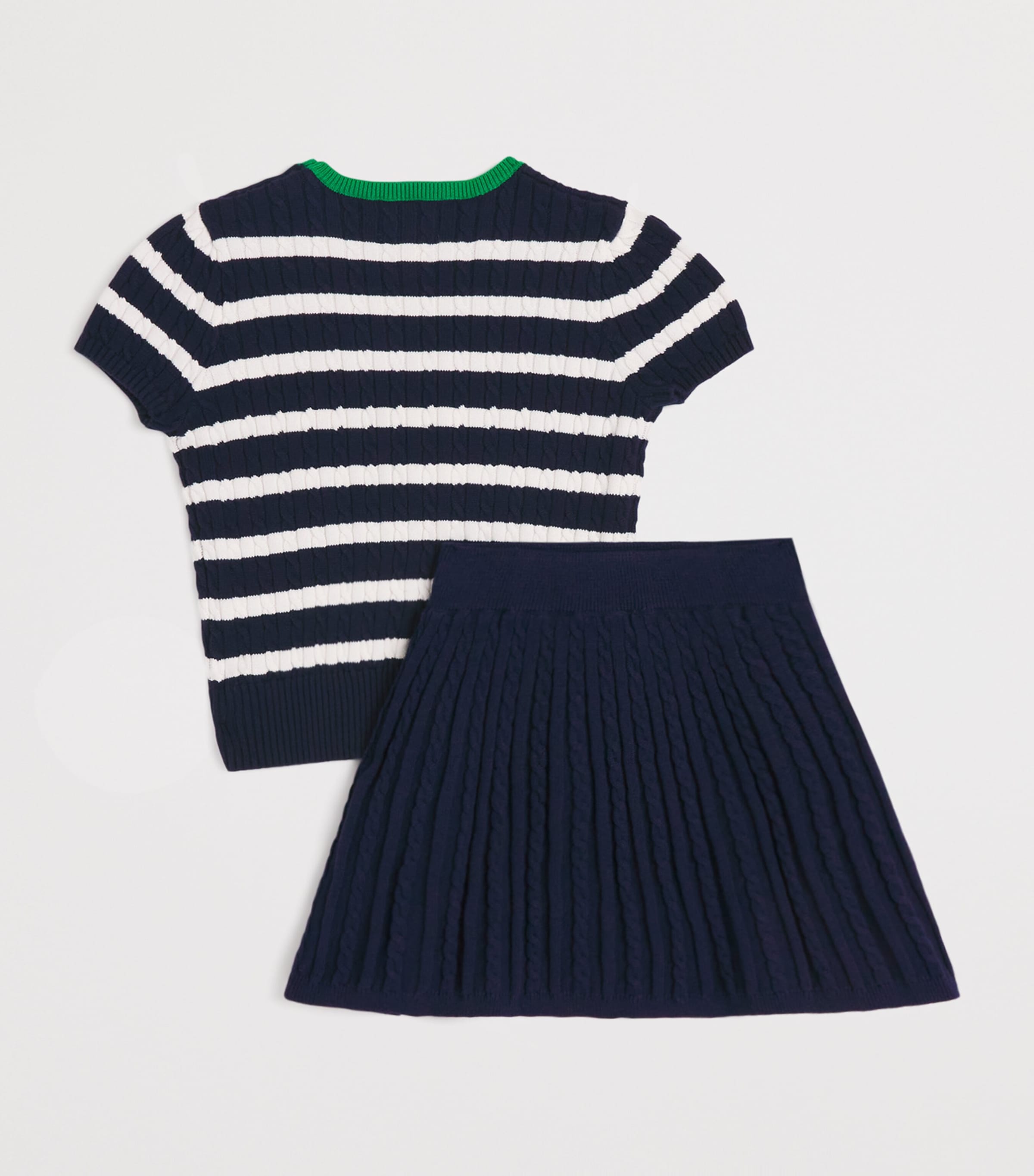 Cotton Sweater and Skirt Set (2-6 Years) NPT NVY ML Image 2