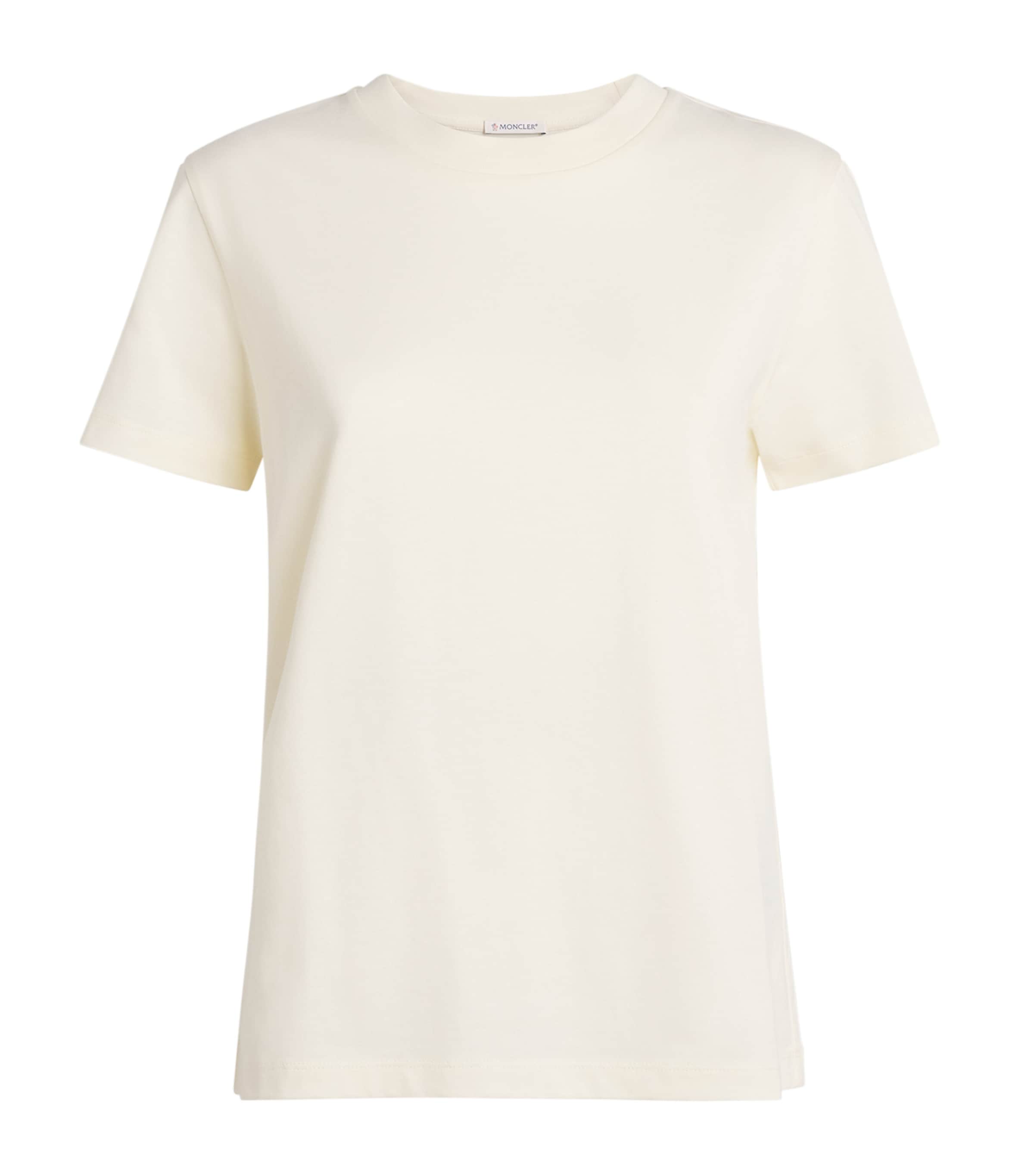 Moncler Womens Cotton Logo Embroidered T-Shirt Image 1