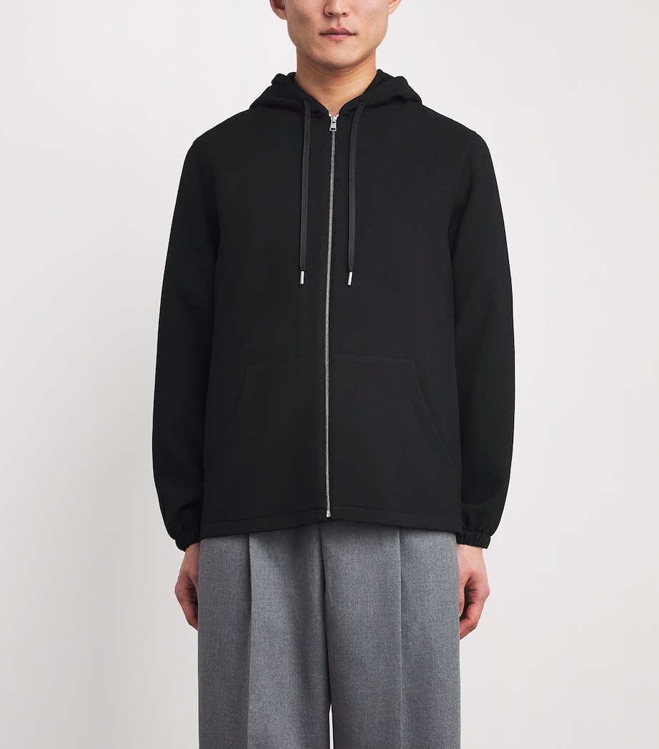 Zip-Up Hoodie BLACK Image 3