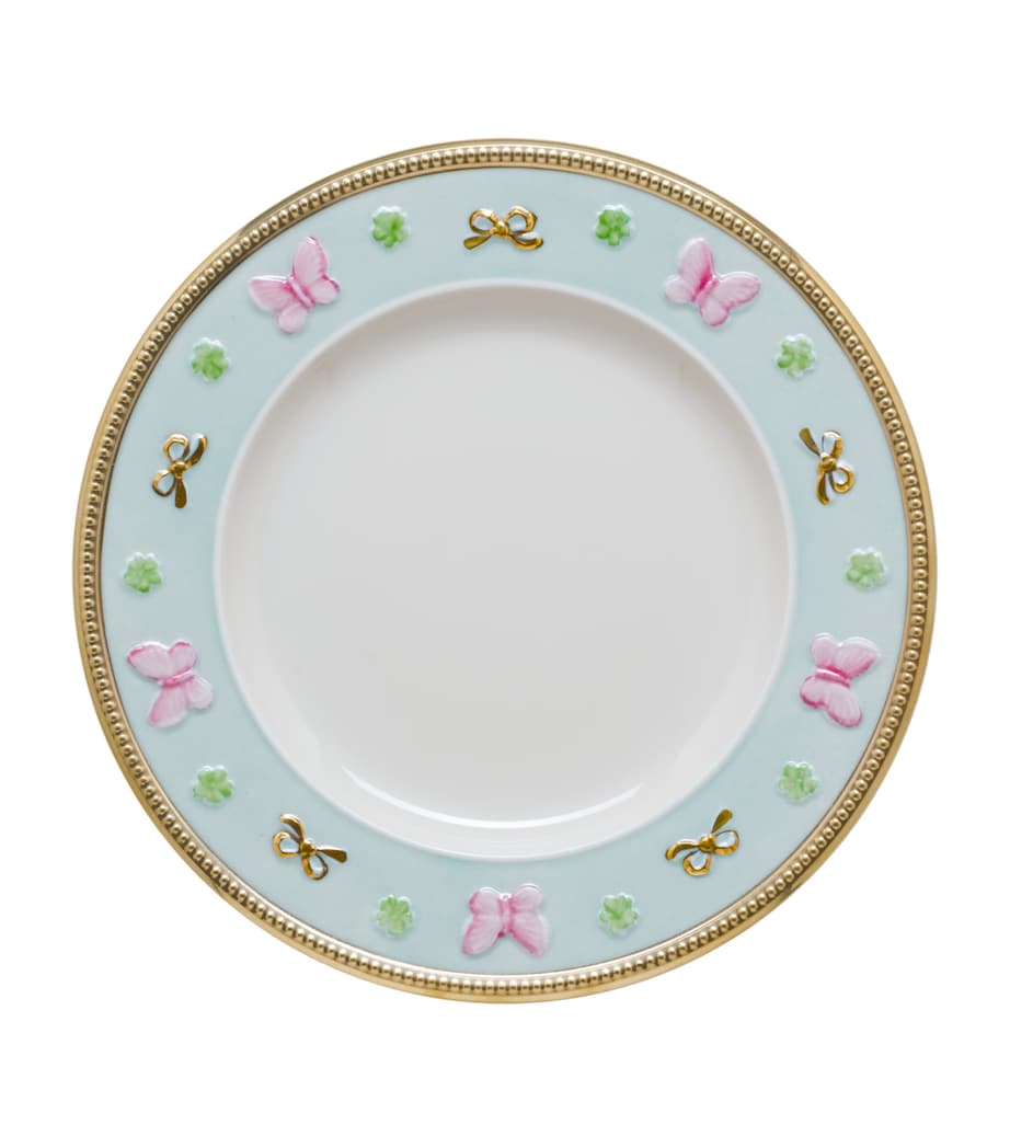 Blooming Butterfly Dessert Plate (21cm) AQUAMARINE PINK GLD Image 1