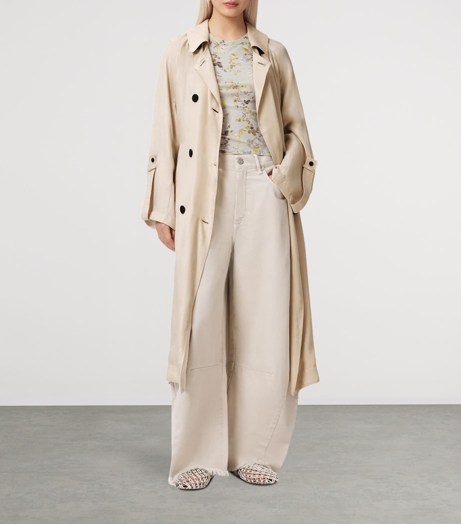 AllSaints Womens Lizie Trench Coat Parchment White Image 6