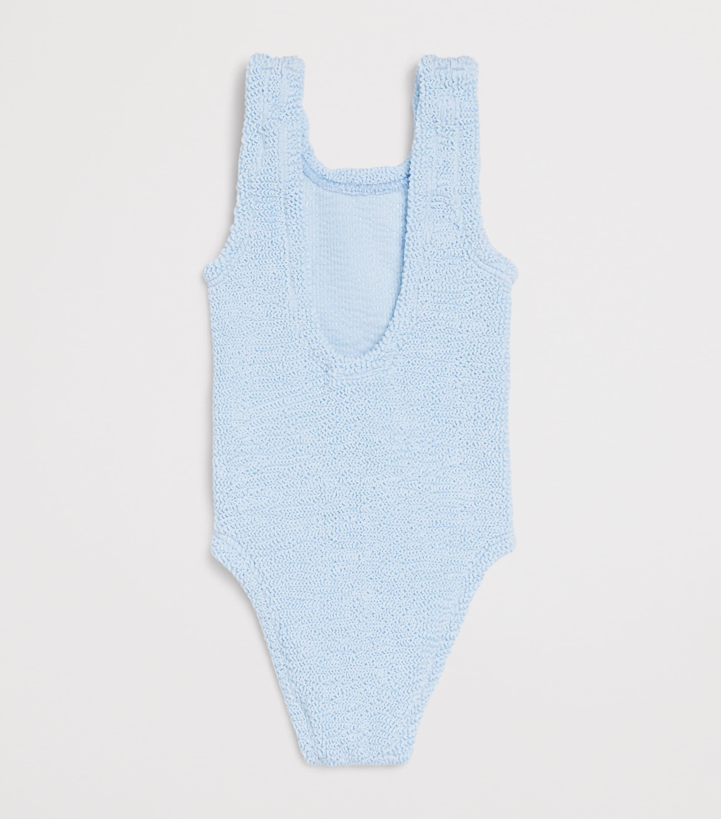 Hunza G Kids Crinkled Domino Swimsuit (2-6 Years) Metallic Ice Blue Image 2