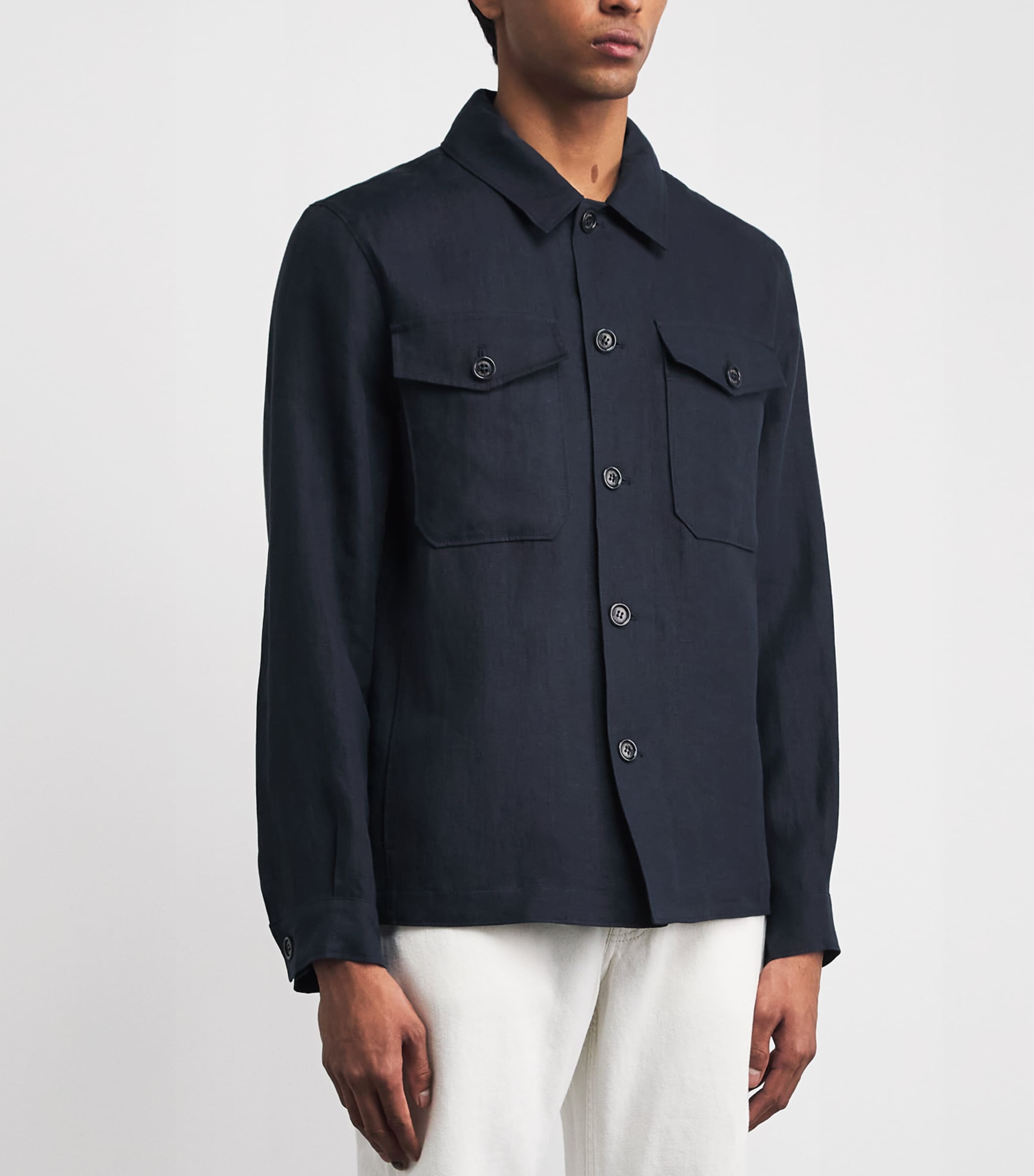 Valstar Mens Linen Overshirt Notte Image 4
