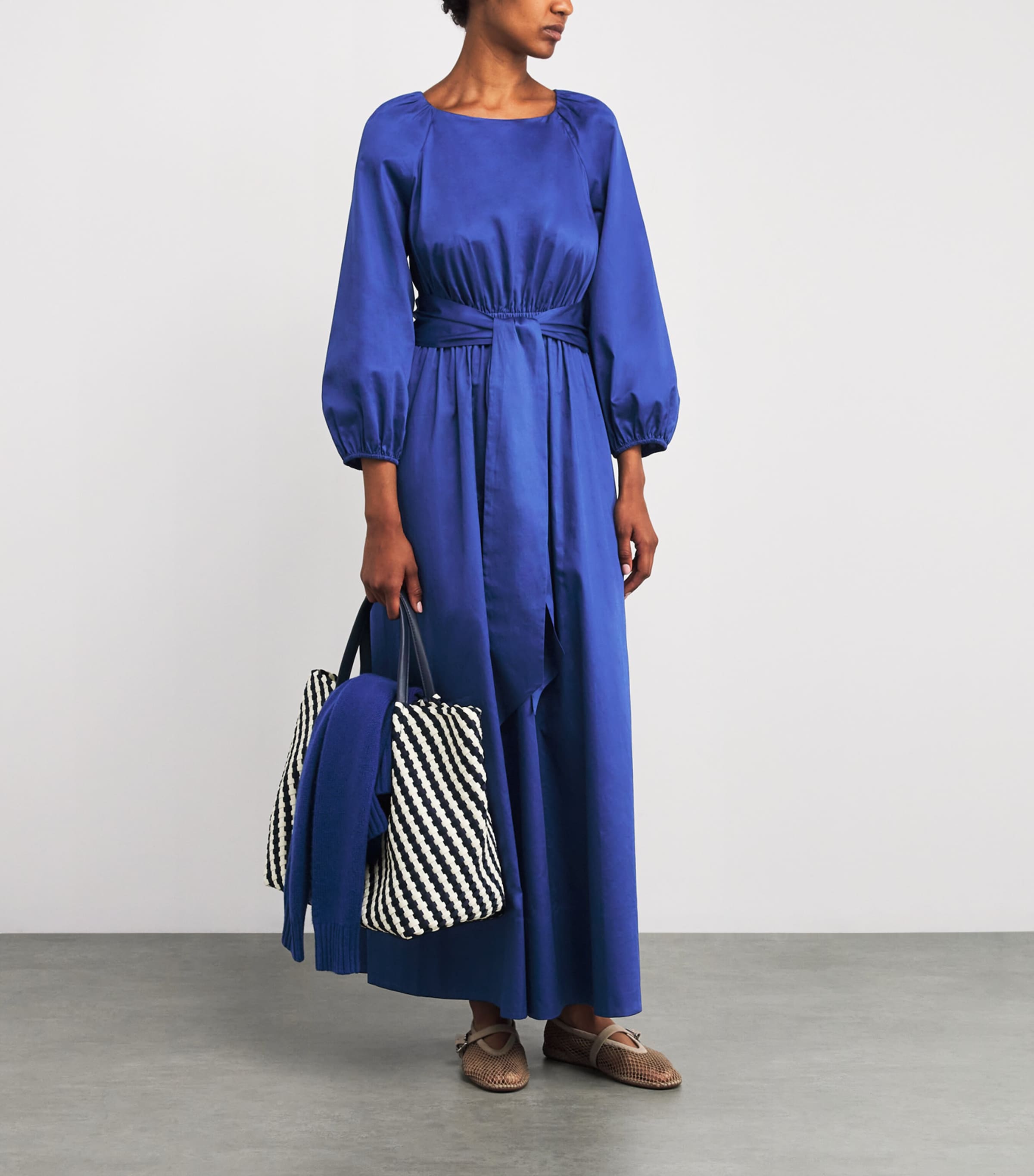 Cotton Belted Bellan Maxi Dress COBALT Image 2