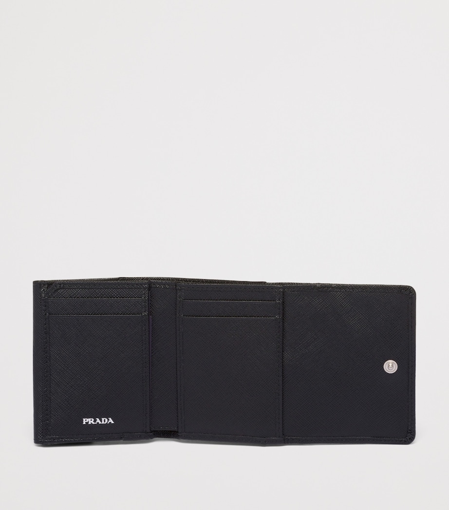 Prada Small Saffiano Leather Wallet Black Image 4