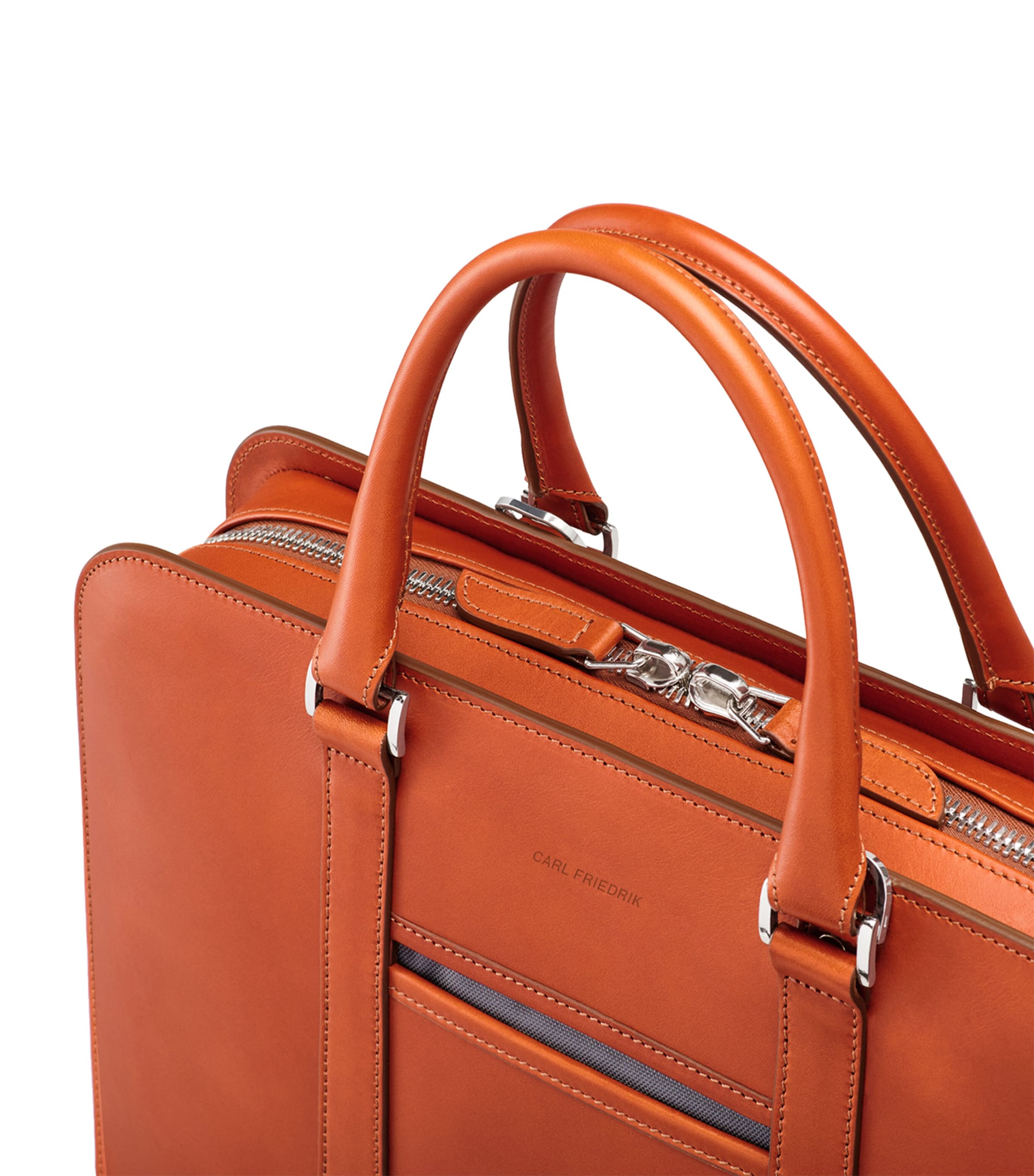 Leather Palissy Briefcase COGNAC/ GREY Image 8