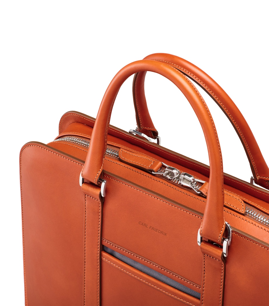 Leather Palissy Briefcase COGNAC/ GREY Image 8