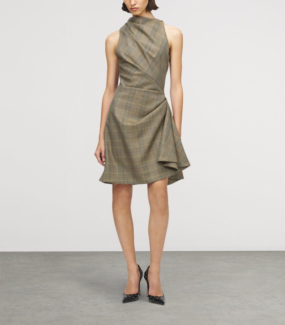 Wool Check Mini Dress 9101 Image 3