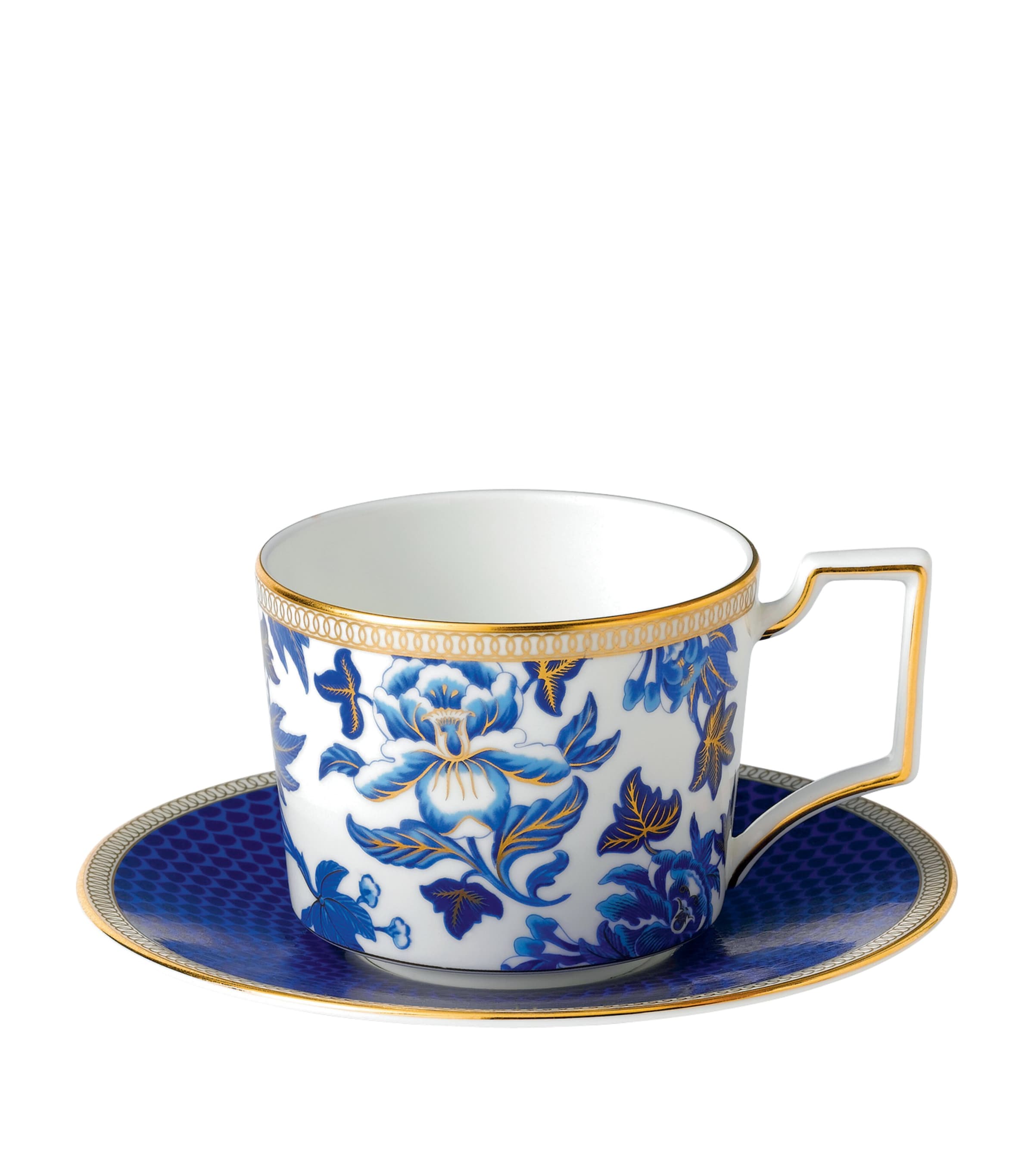 WEDGWOOD HIBISCUS ICONIC TEACUP AND SAUCER