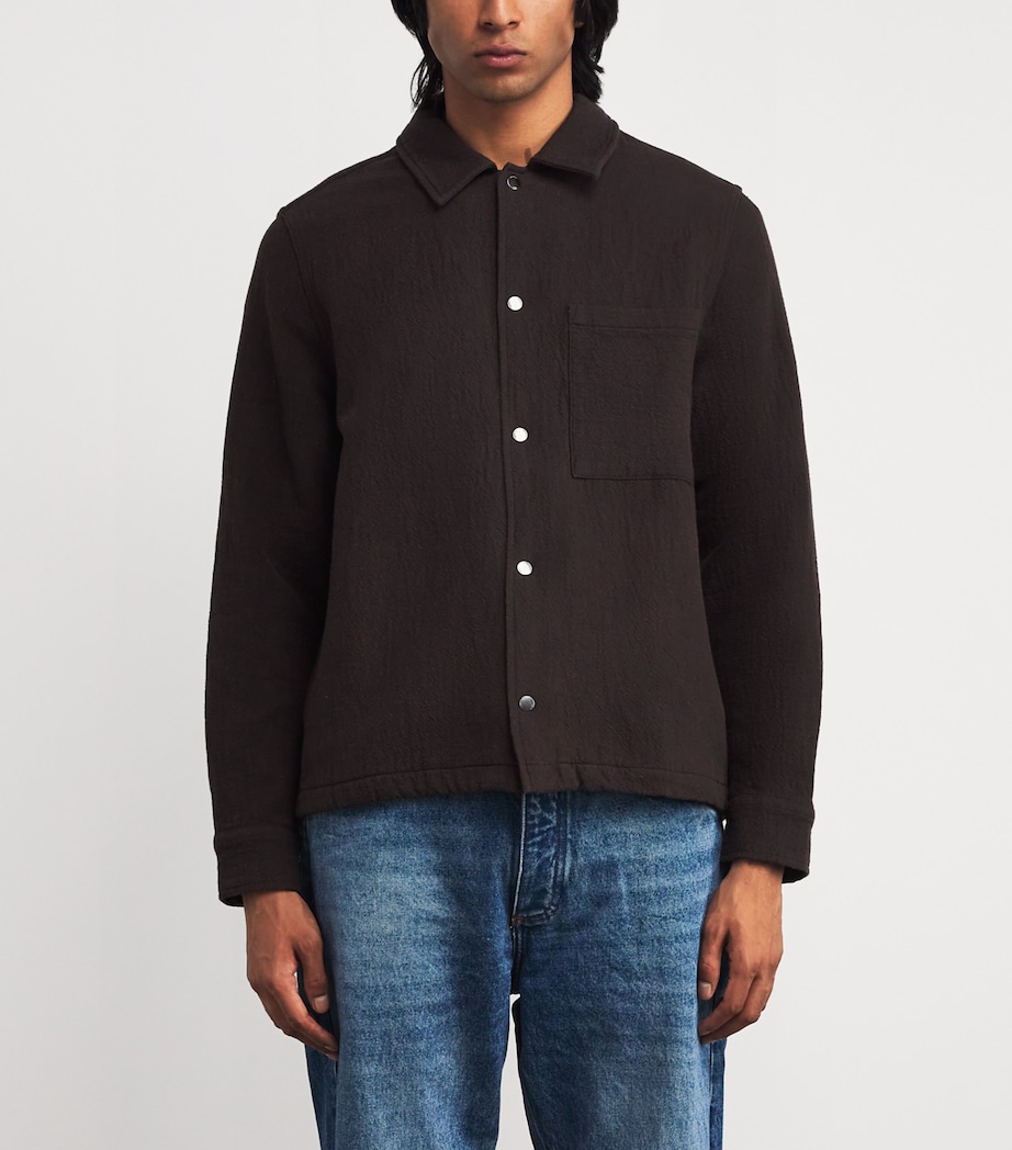 Cotton Romer Overshirt DARK BROWN Image 3