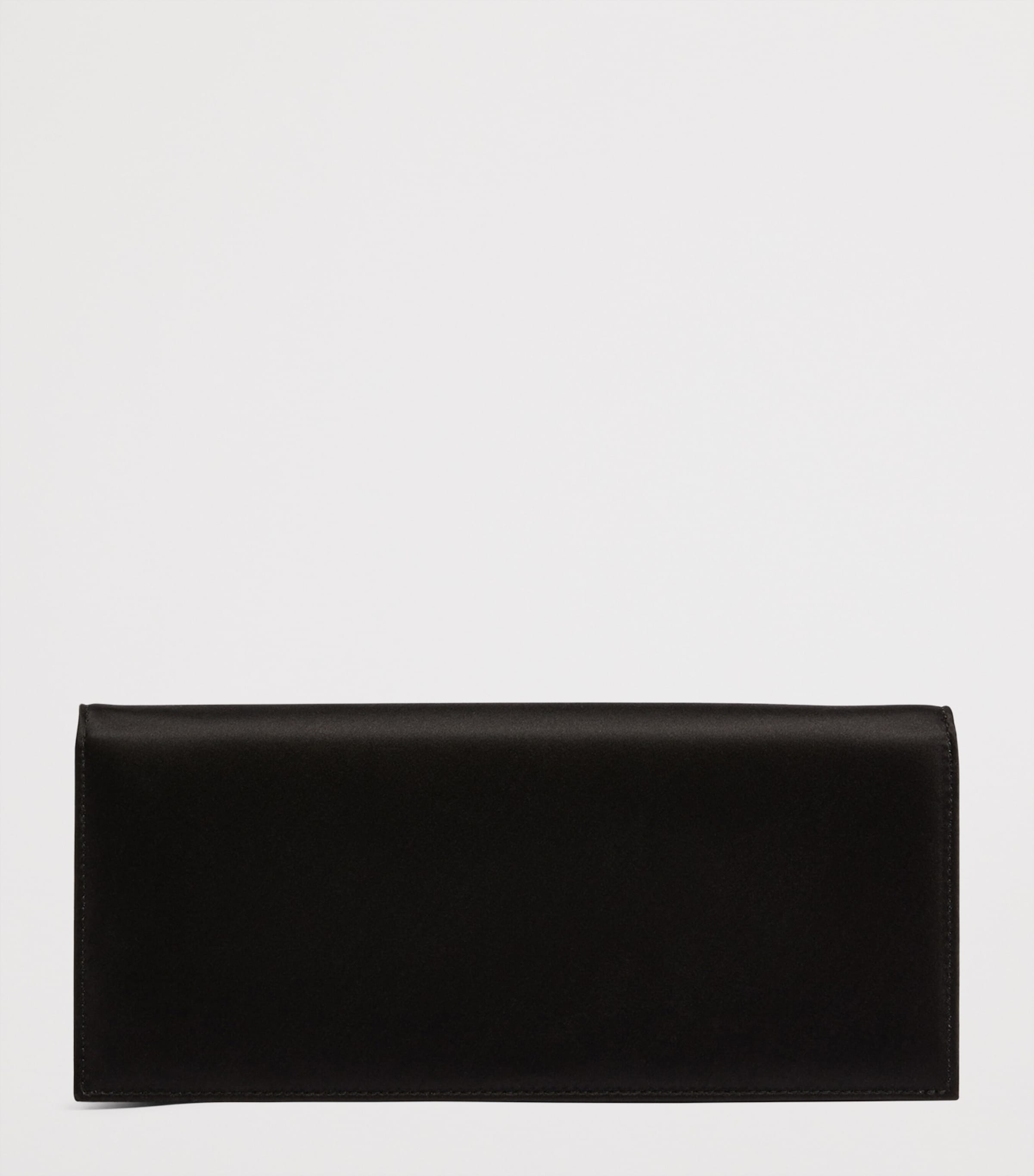 Satin Vivien Evening Clutch Bag BLACK Image 3