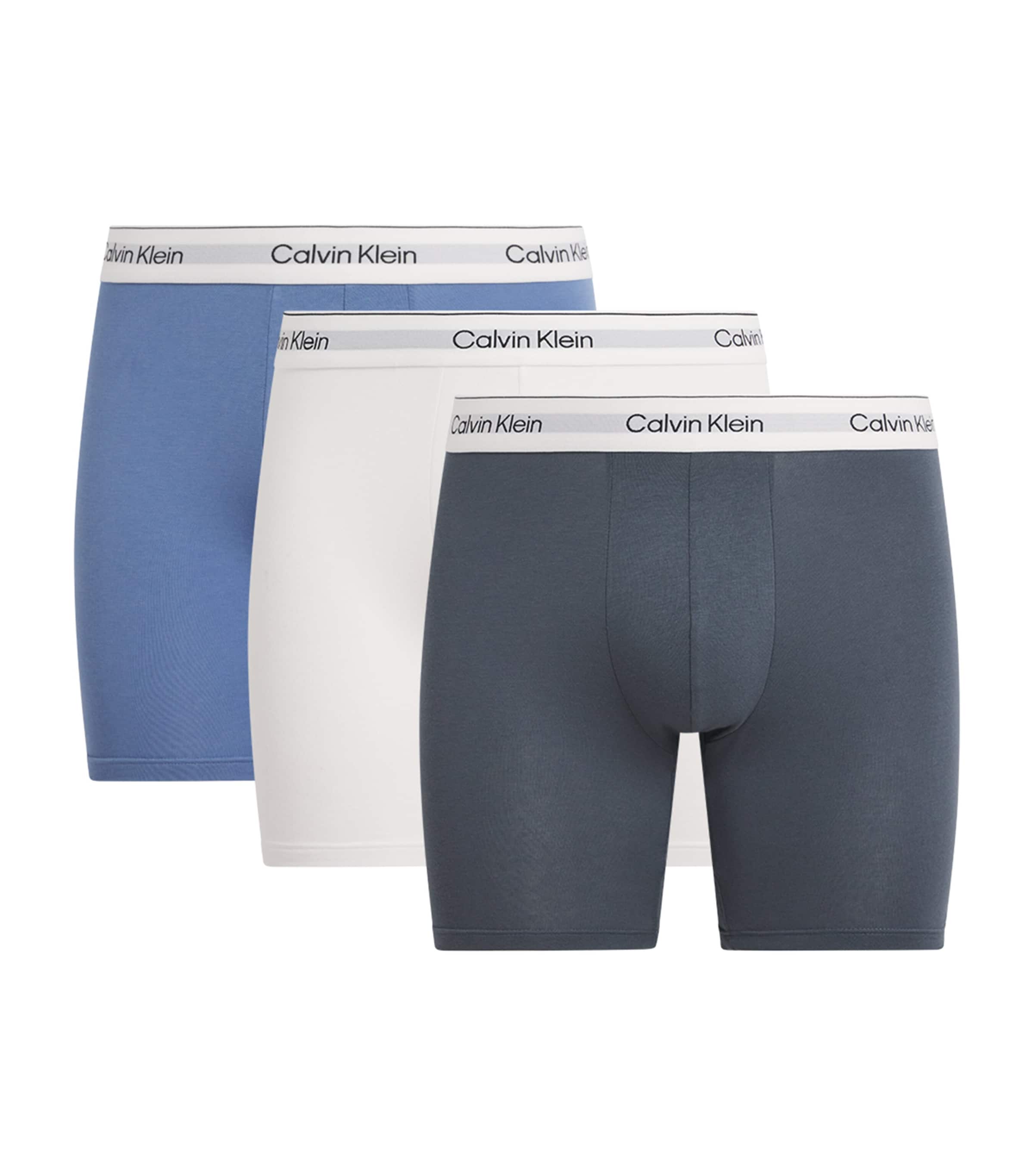 Calvin Klein Mens Cotton Stretch Icon Boxer Briefs (Pack of 3) Multi Image 1