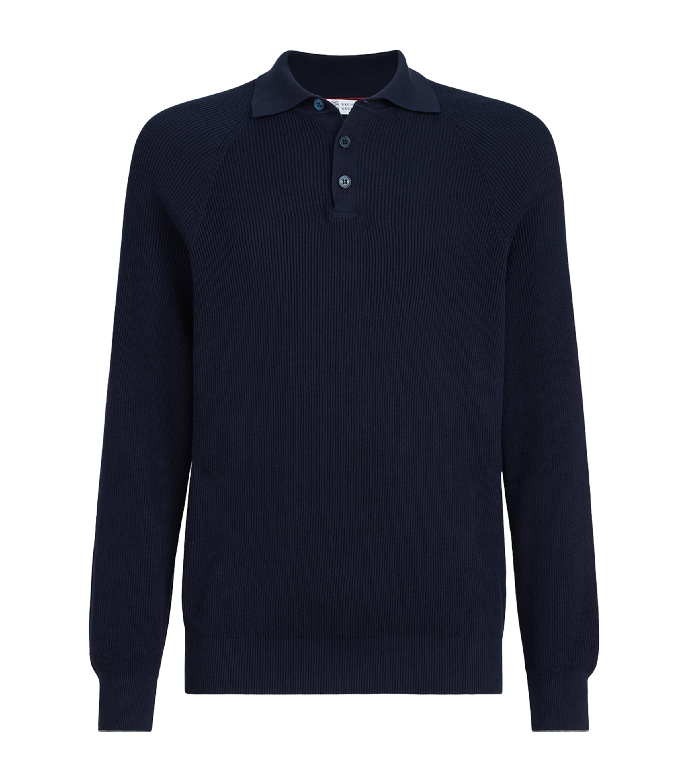 Brunello Cucinelli Mens Cotton Polo Sweater Image 1