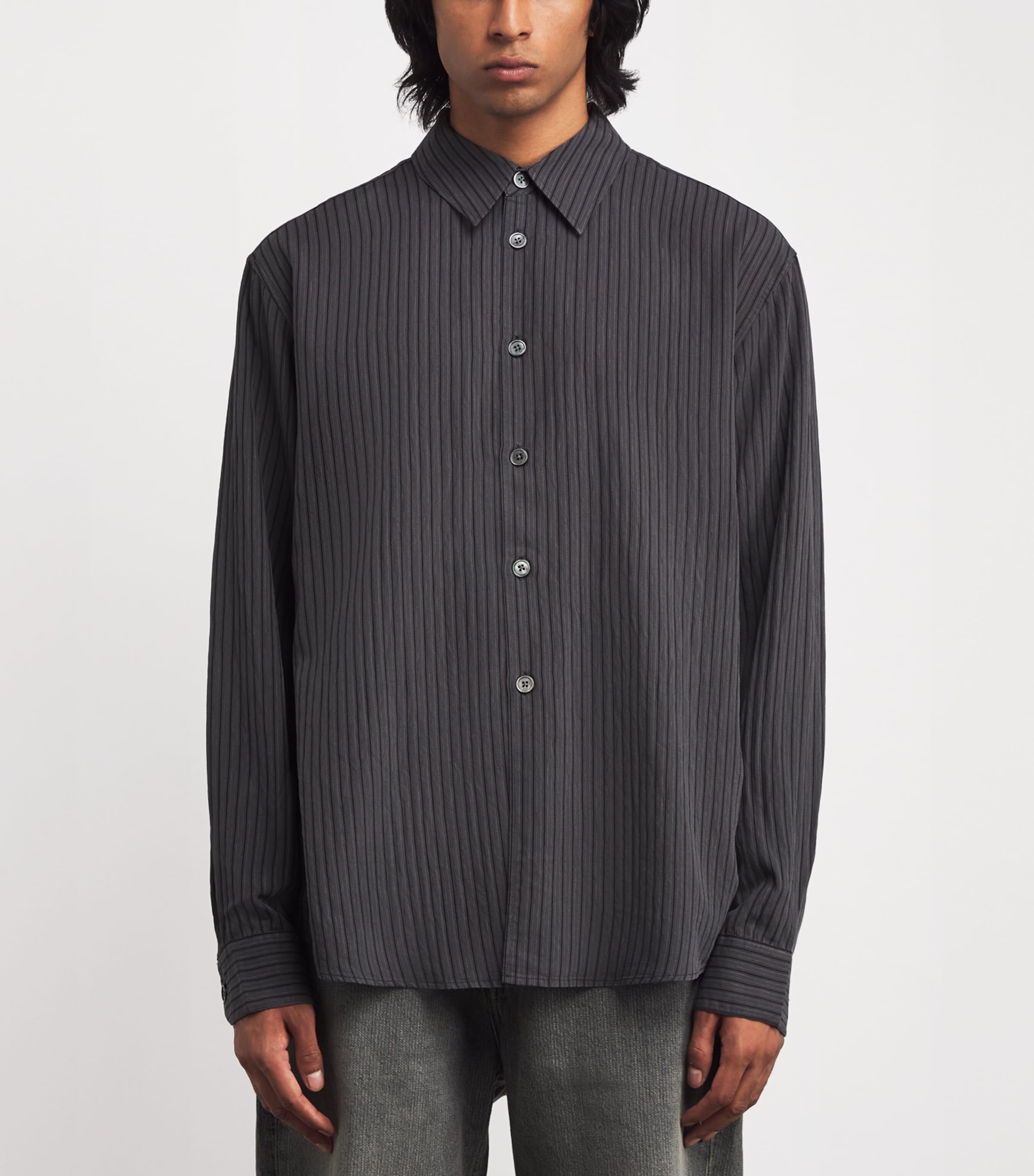 Our Legacy Mens Stripe Beyond Shirt Iron Stripe Ceremony Image 3