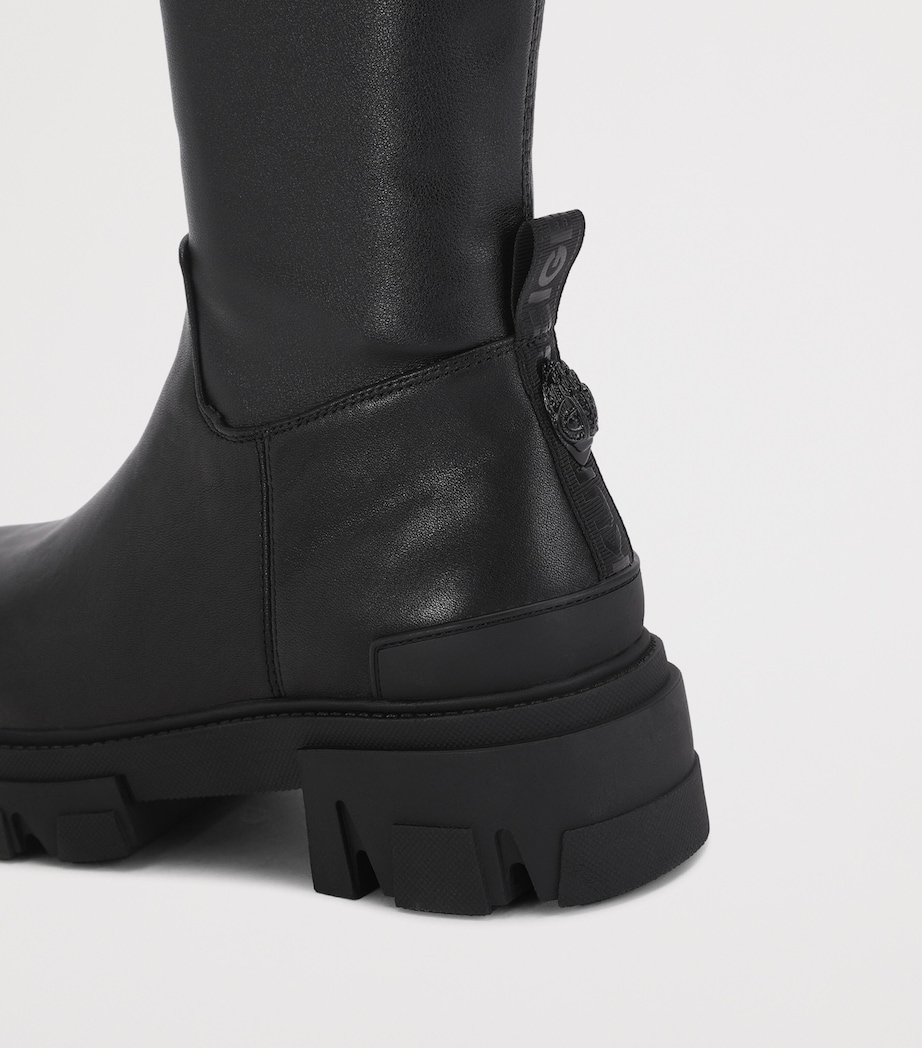 Kurt Geiger London Leather Stomp Sock Knee-High Boots 50 Black Image 4