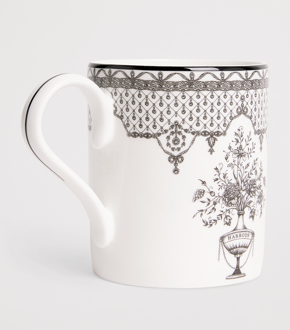Harrods Bone China Archive Lace Mug White Image 2