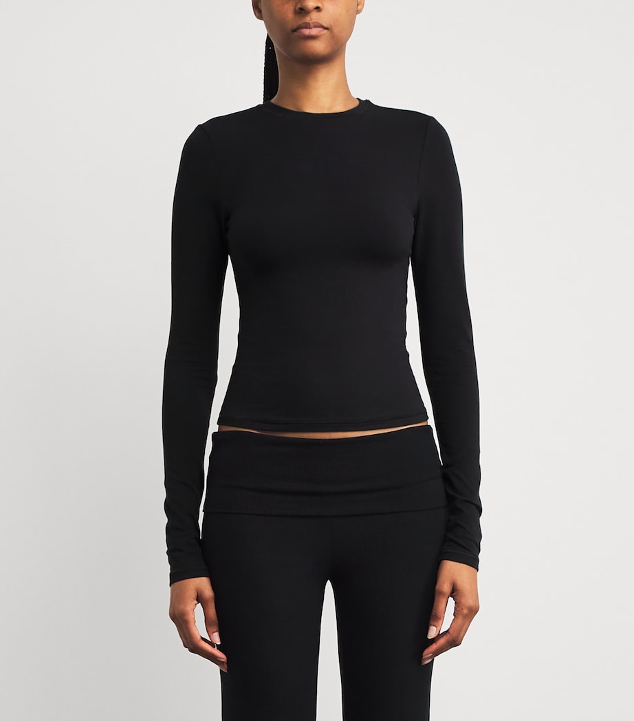 Cotton Jersey Long-Sleeved T-Shirt SOOT Image 3